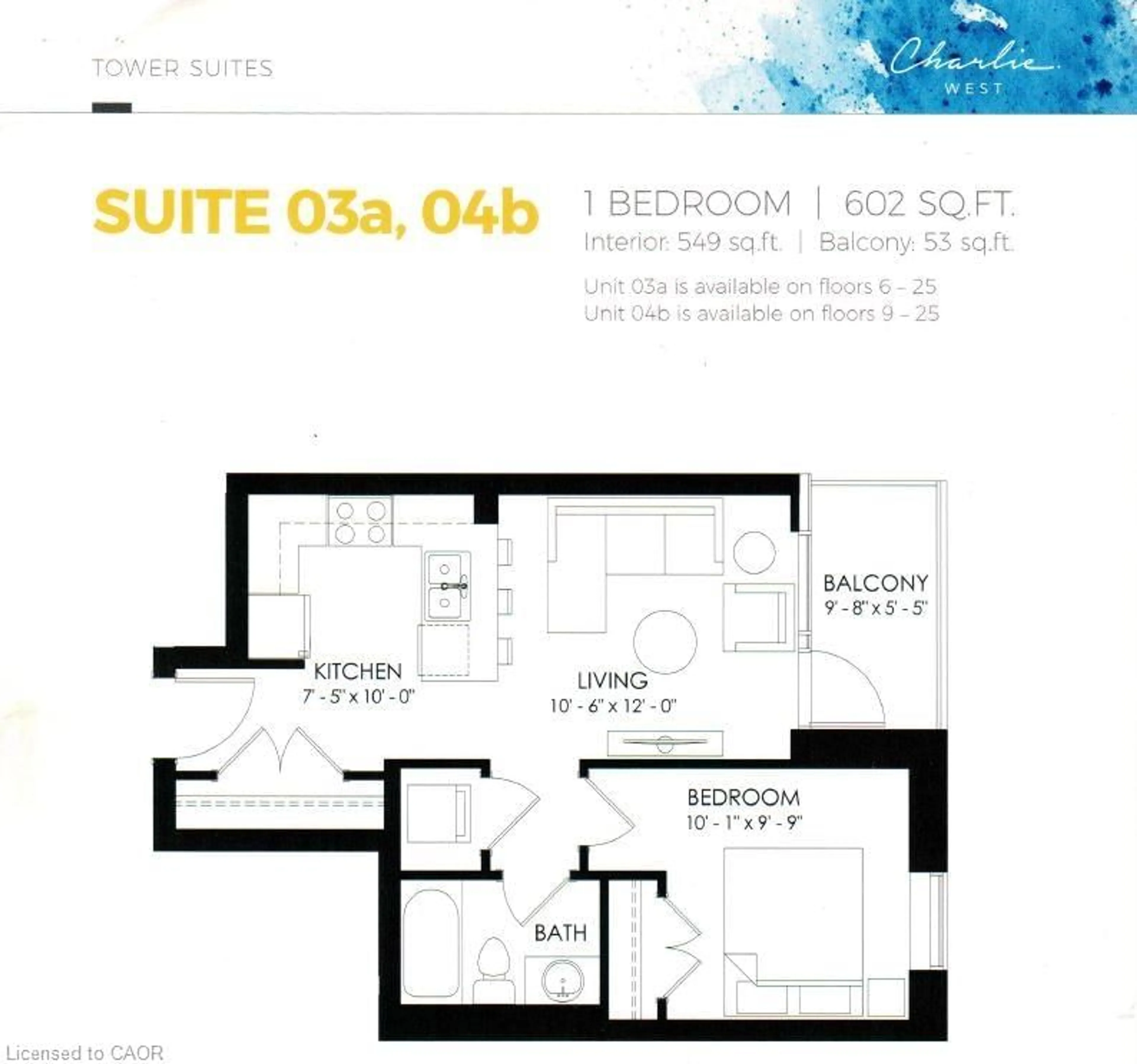 Floor plan for 60 Charles St #1904, Kitchener Ontario N2G 0C9