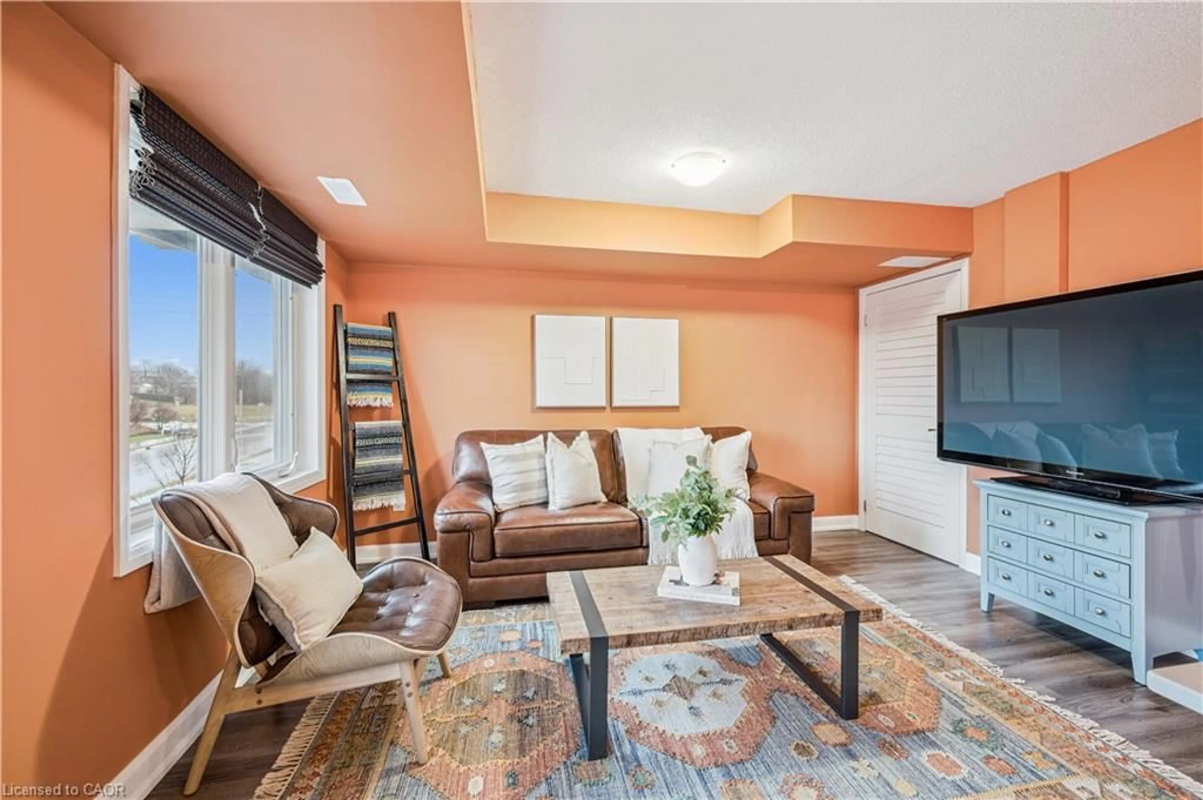 Living room with furniture, ceramic/tile floor for 350 Fisher Mills Rd #17, Cambridge Ontario N3C 0G8