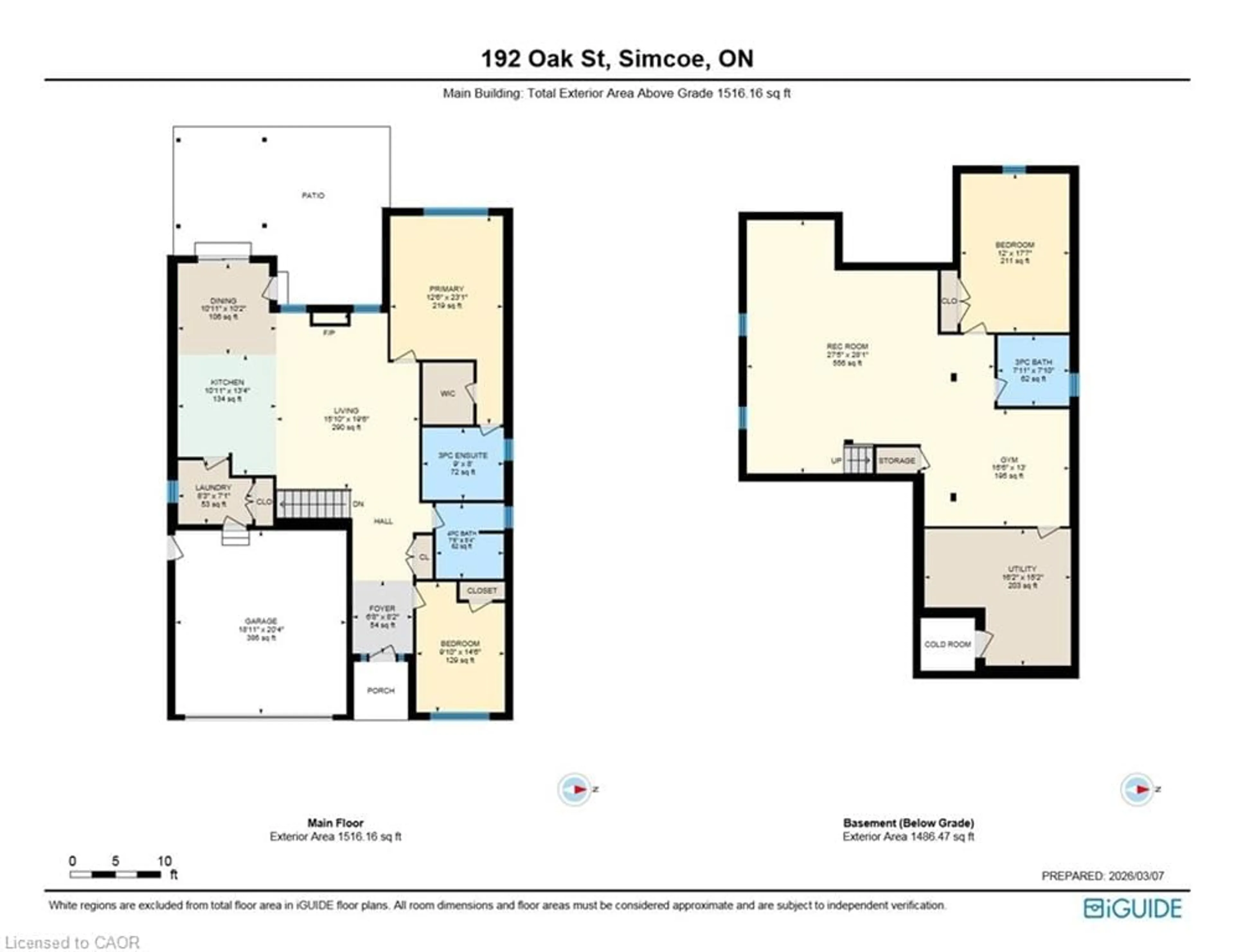 Floor plan for 192 Oak St, Simcoe Ontario N3Y 0B5