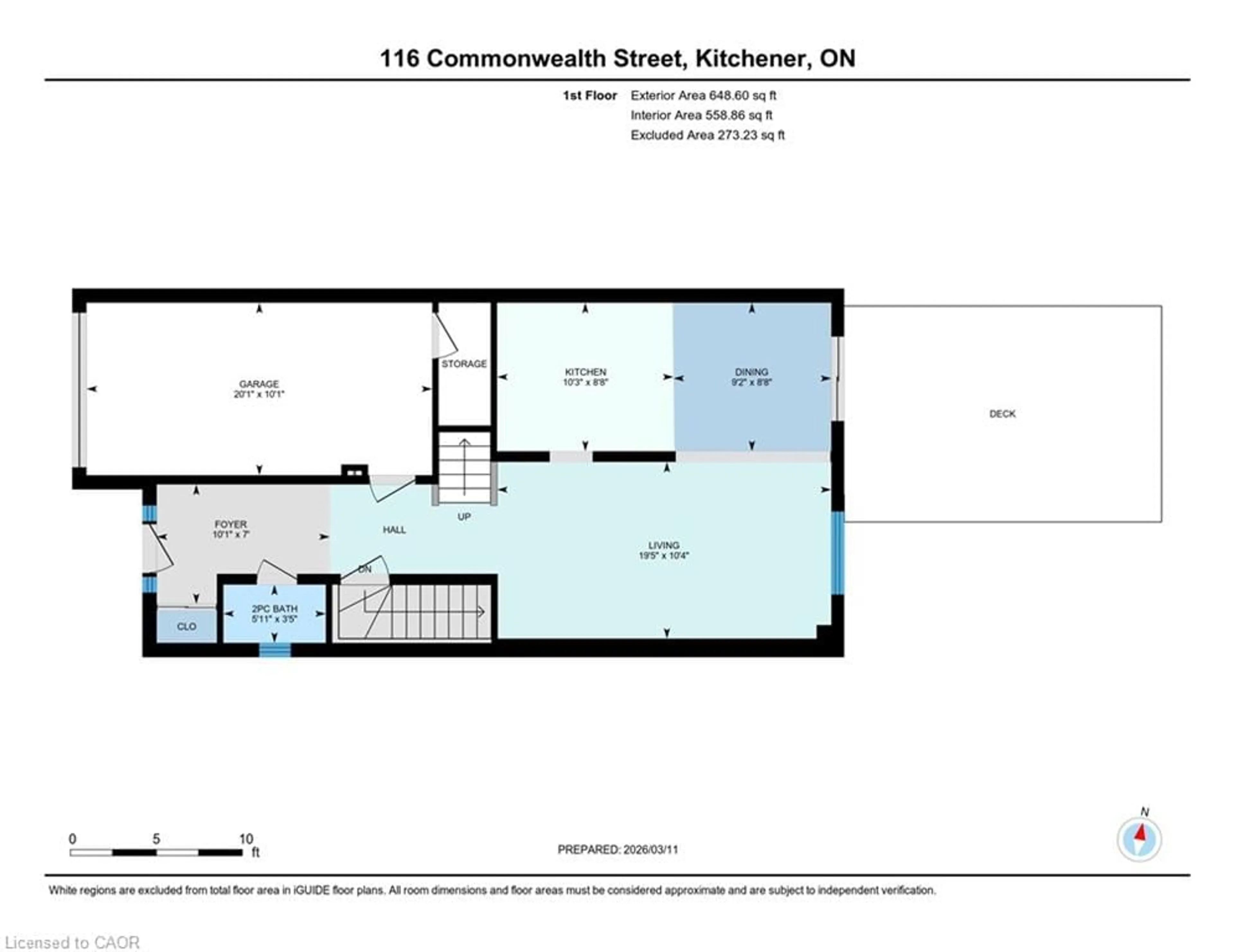 Floor plan for 116 Commonwealth St, Kitchener Ontario N2E 4K8