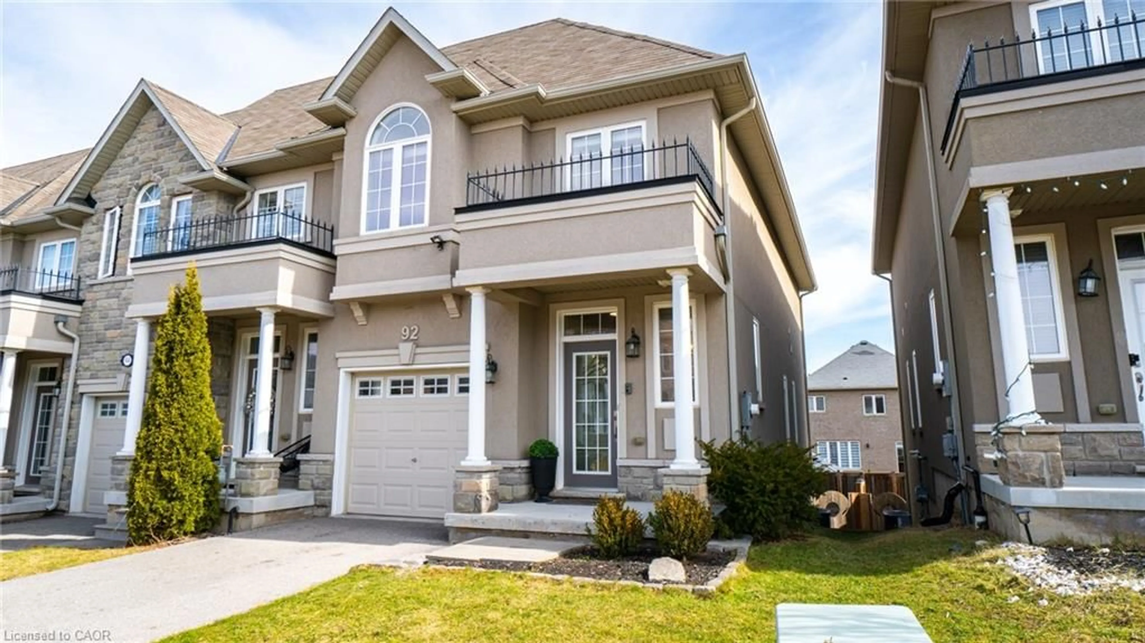 Home with vinyl exterior material, street for 92 Vinton Rd, Ancaster Ontario L9K 0G6