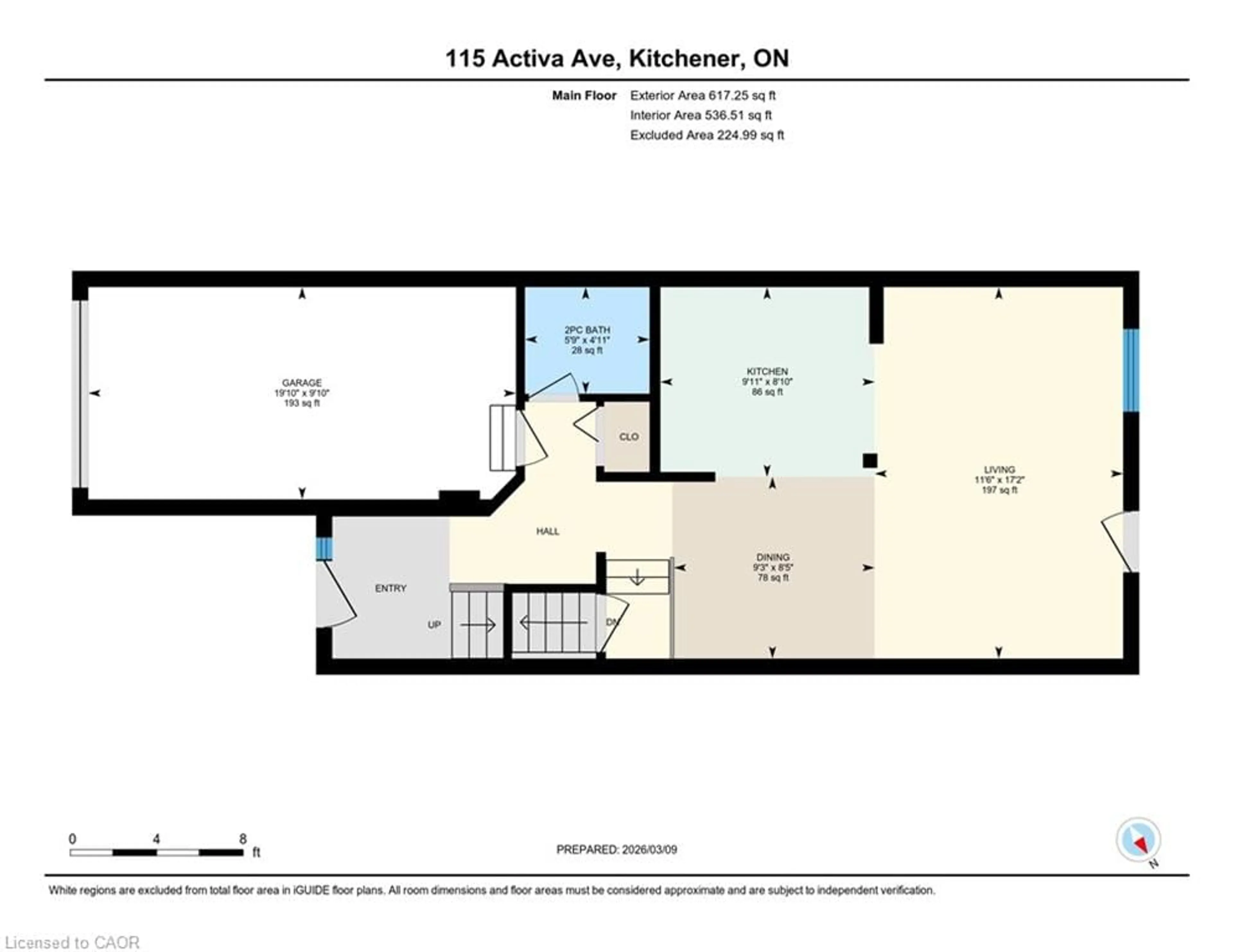 Floor plan for 115 Activa Ave, Kitchener Ontario N2E 3T3