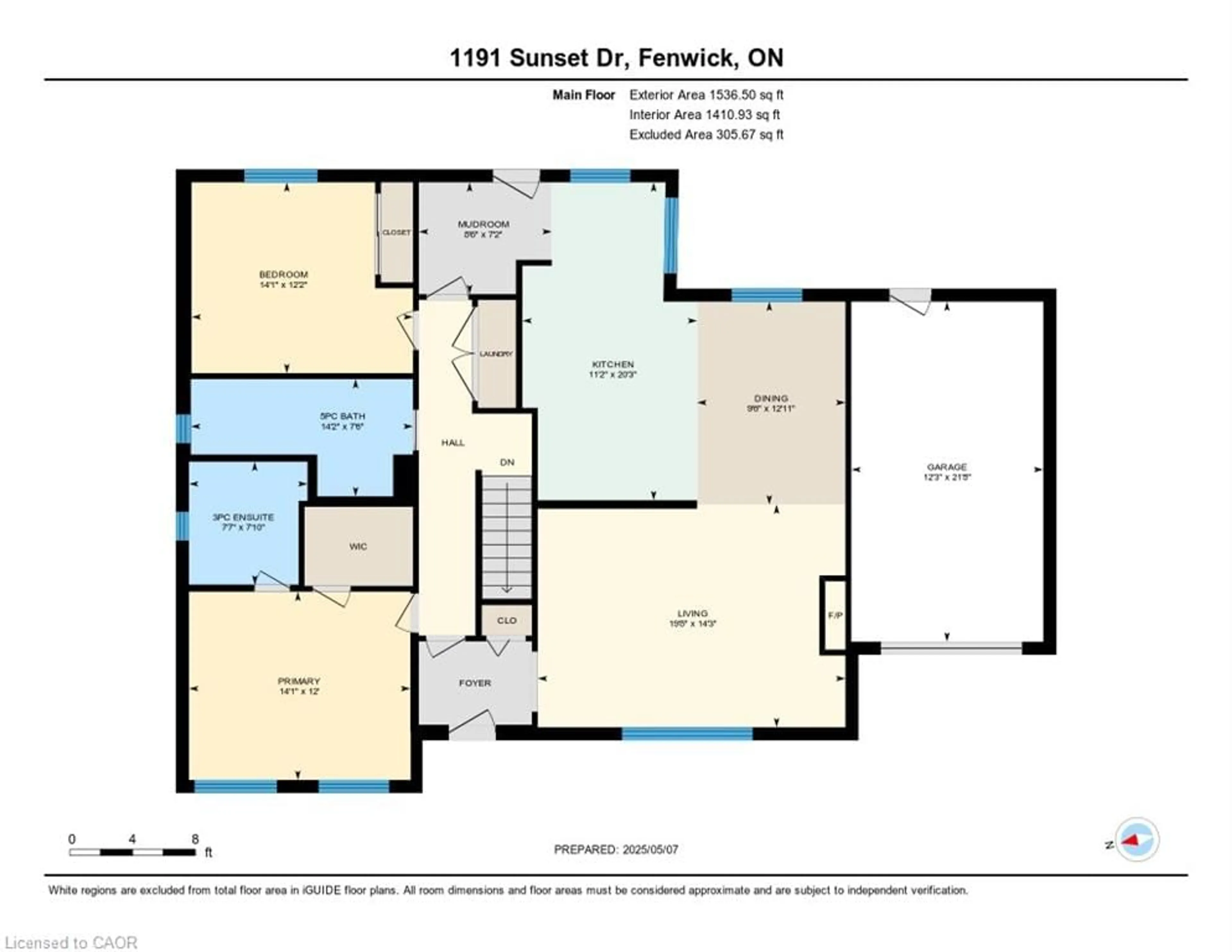 Floor plan for 1191 Sunset Dr, Pelham Ontario L0S 1C0
