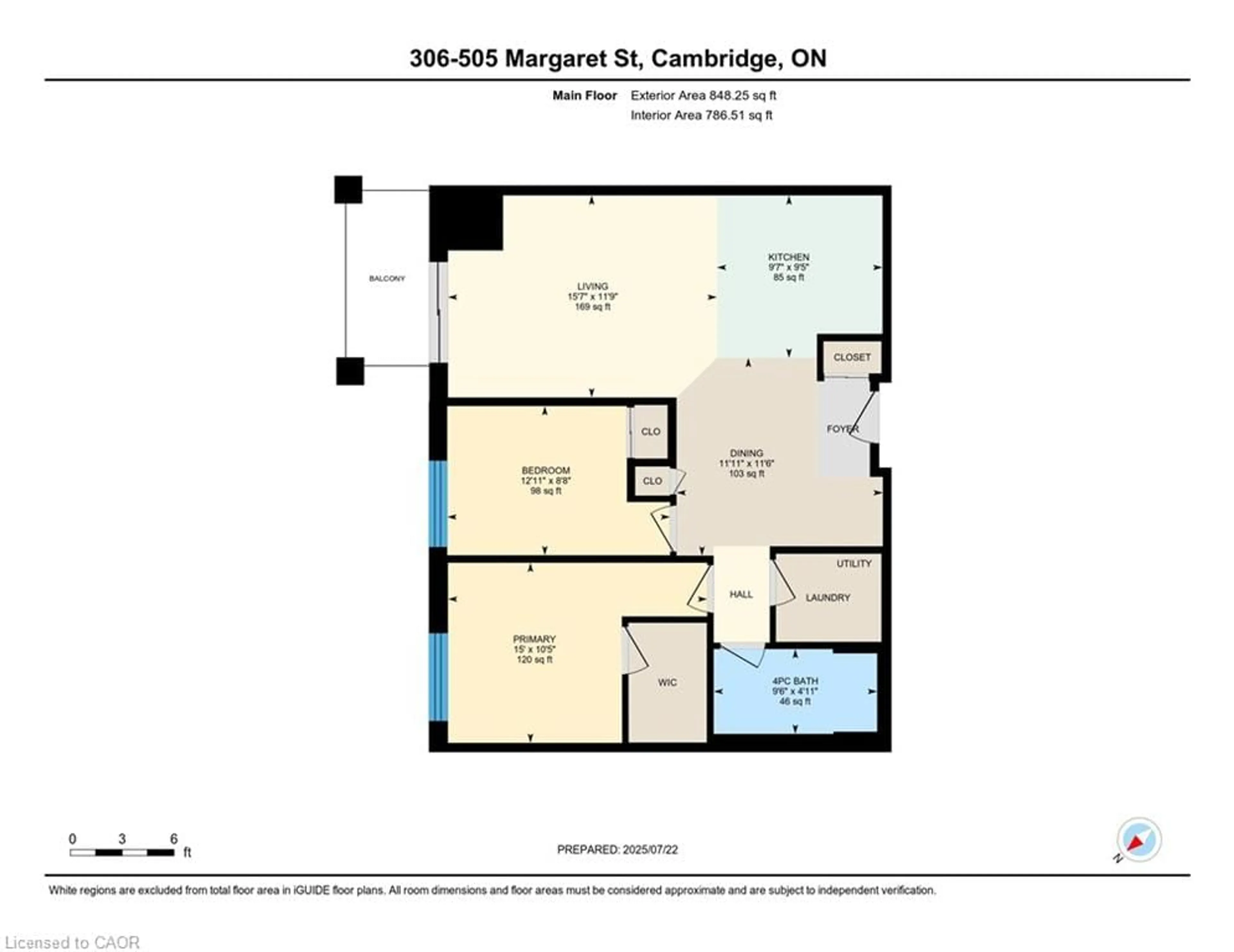 Floor plan for 505 Margaret St #306, Cambridge Ontario N3H 0A6