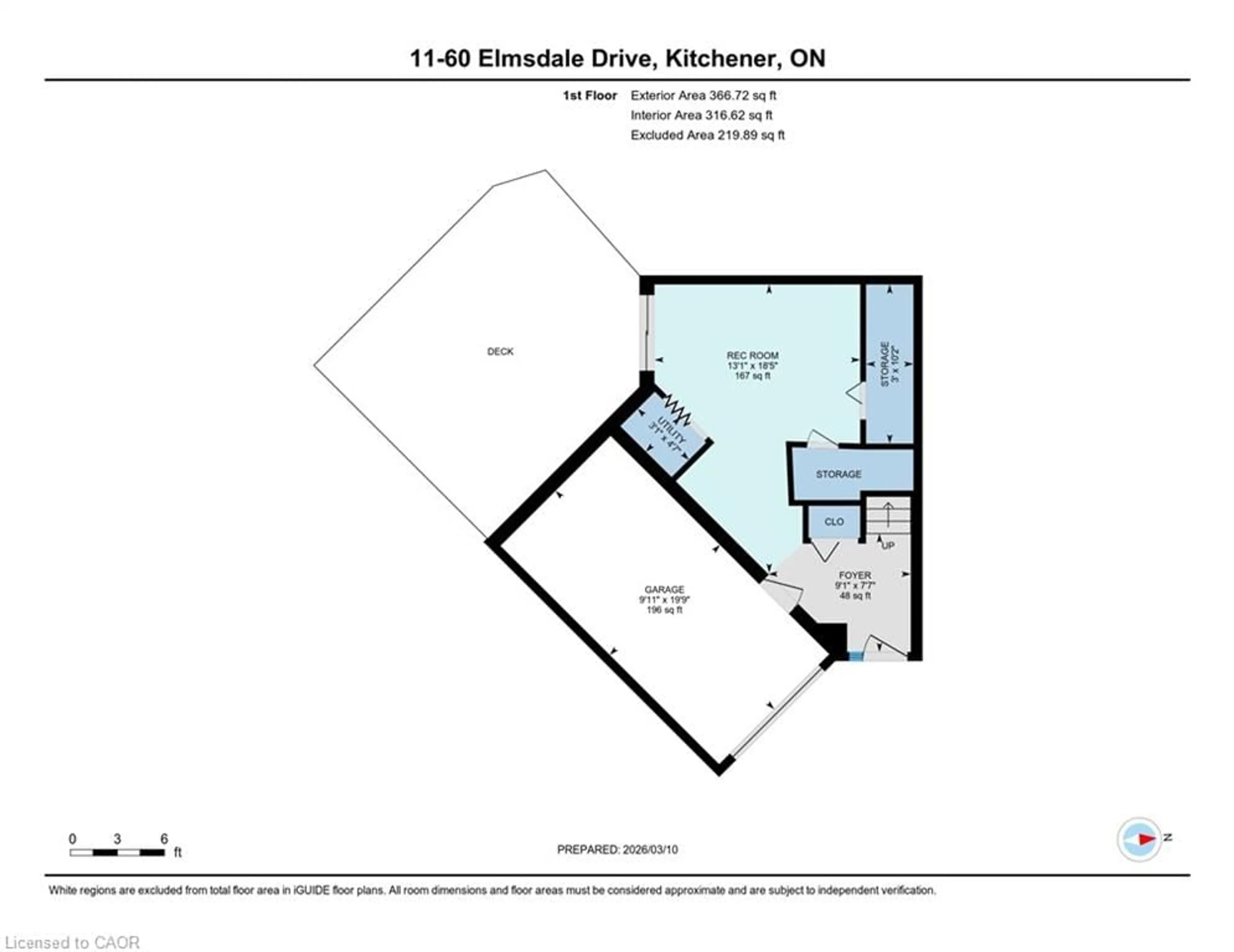 Floor plan for 60 Elmsdale Dr #11, Kitchener Ontario N2E 2G4