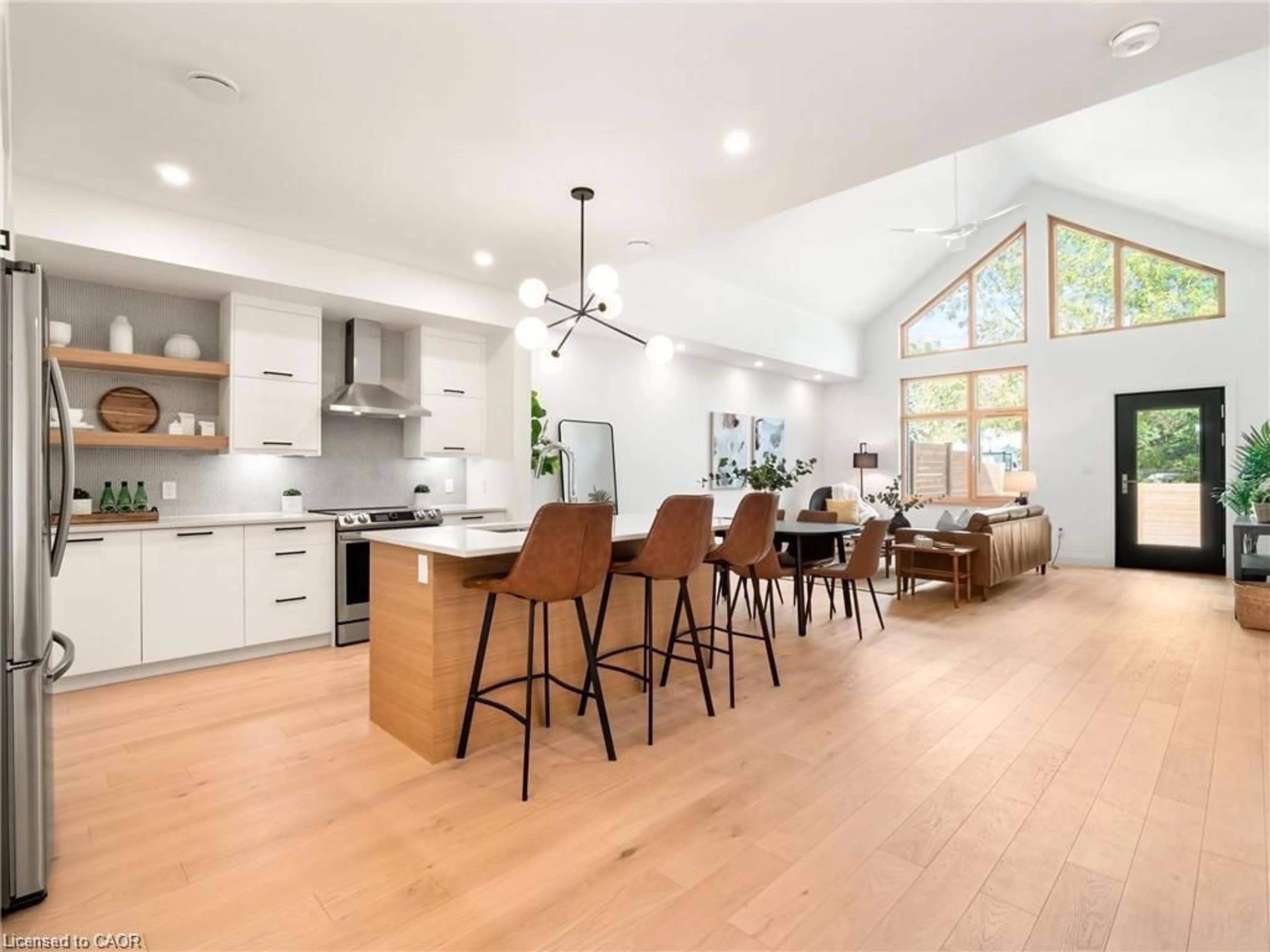 Open concept kitchen, wood/laminate floor for 98 Elgin St, Embro Ontario N0J 1J0