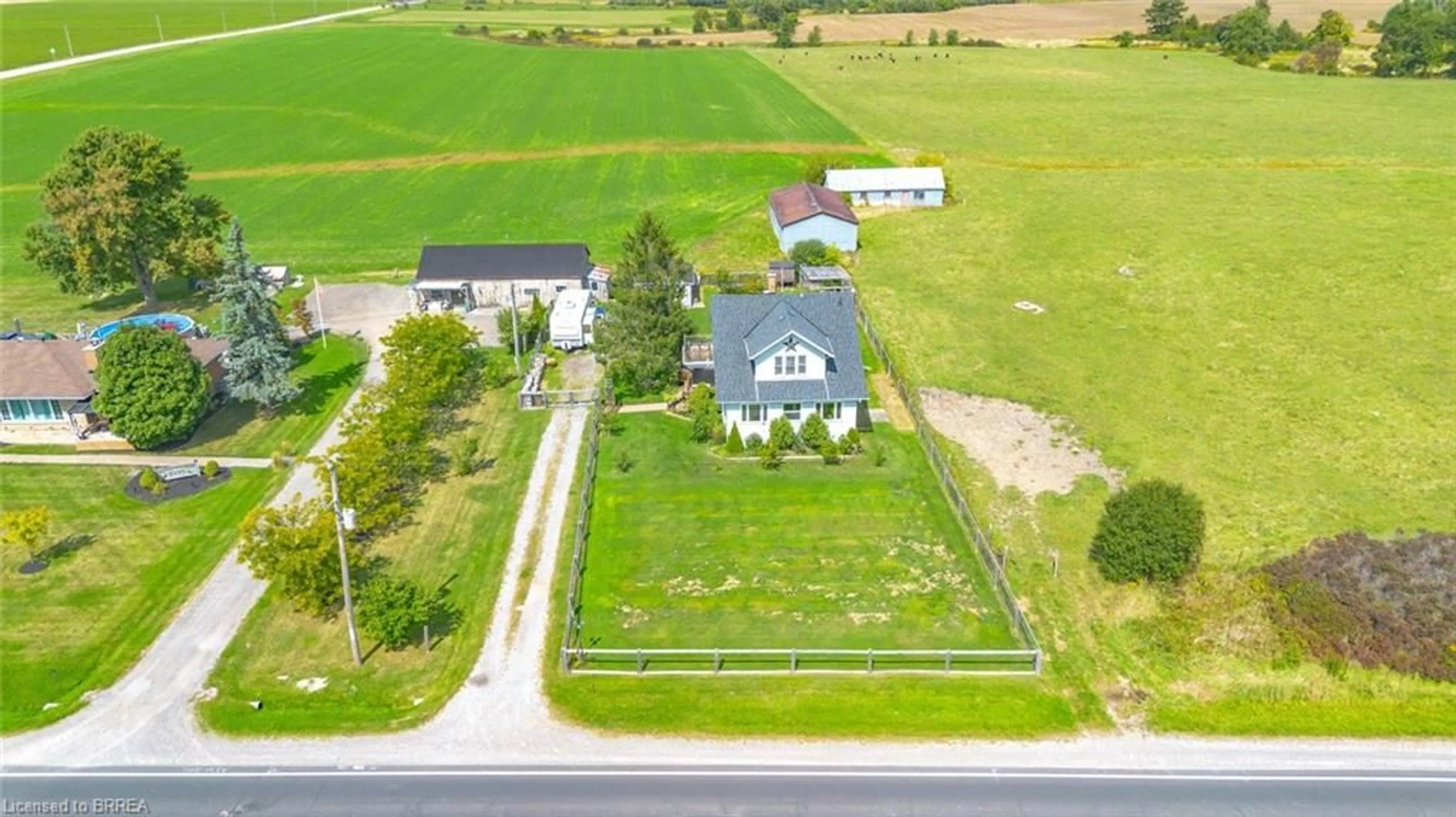 A pic from outside/outdoor area/front of a property/back of a property/a pic from drone, water/lake/river/ocean view for 3211 Highway 3, Jarvis Ontario N0A 1J0