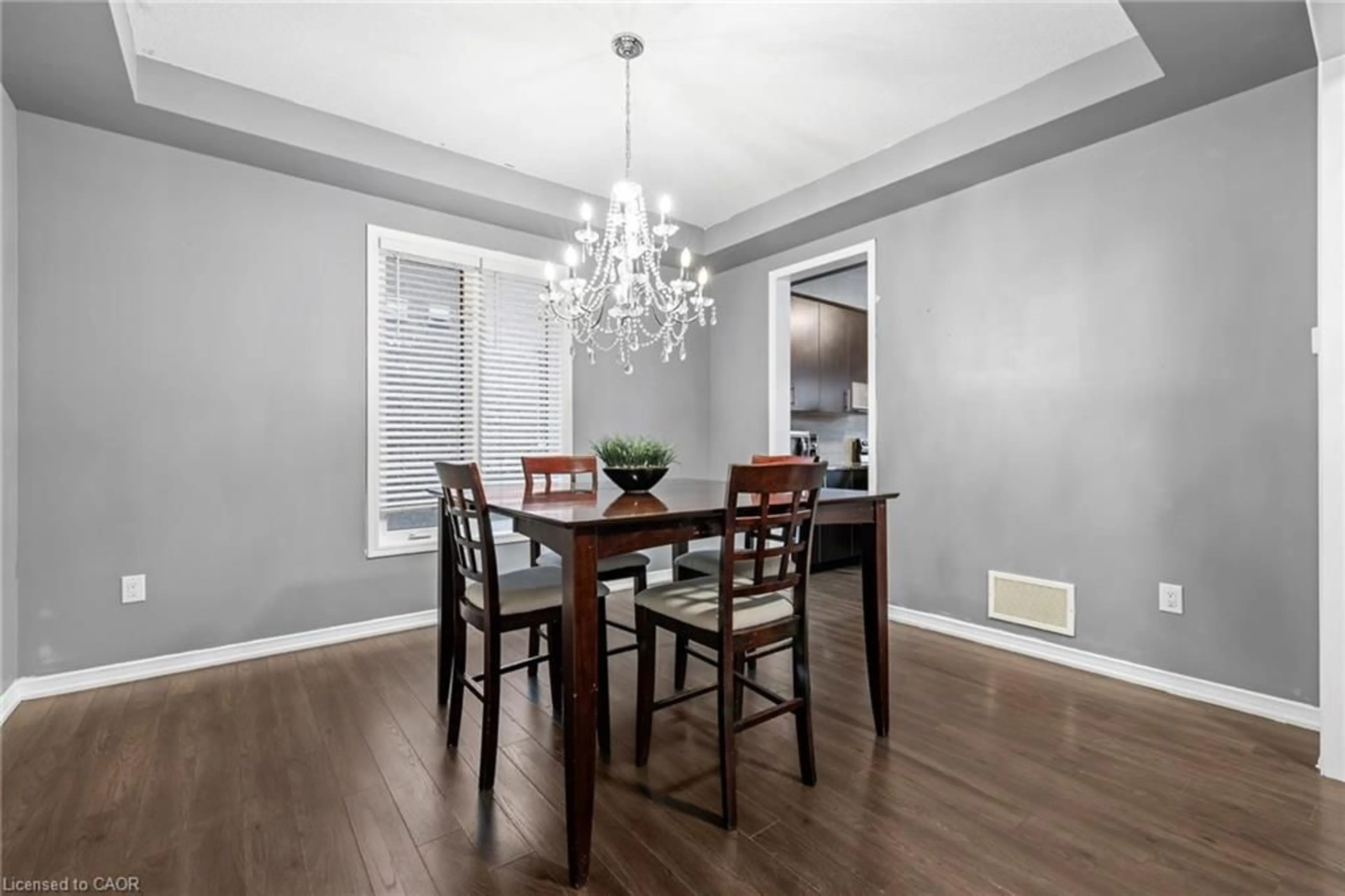 Dining room, wood/laminate floor for 20 Gillespie Dr, Brantford Ontario N3T 0J7