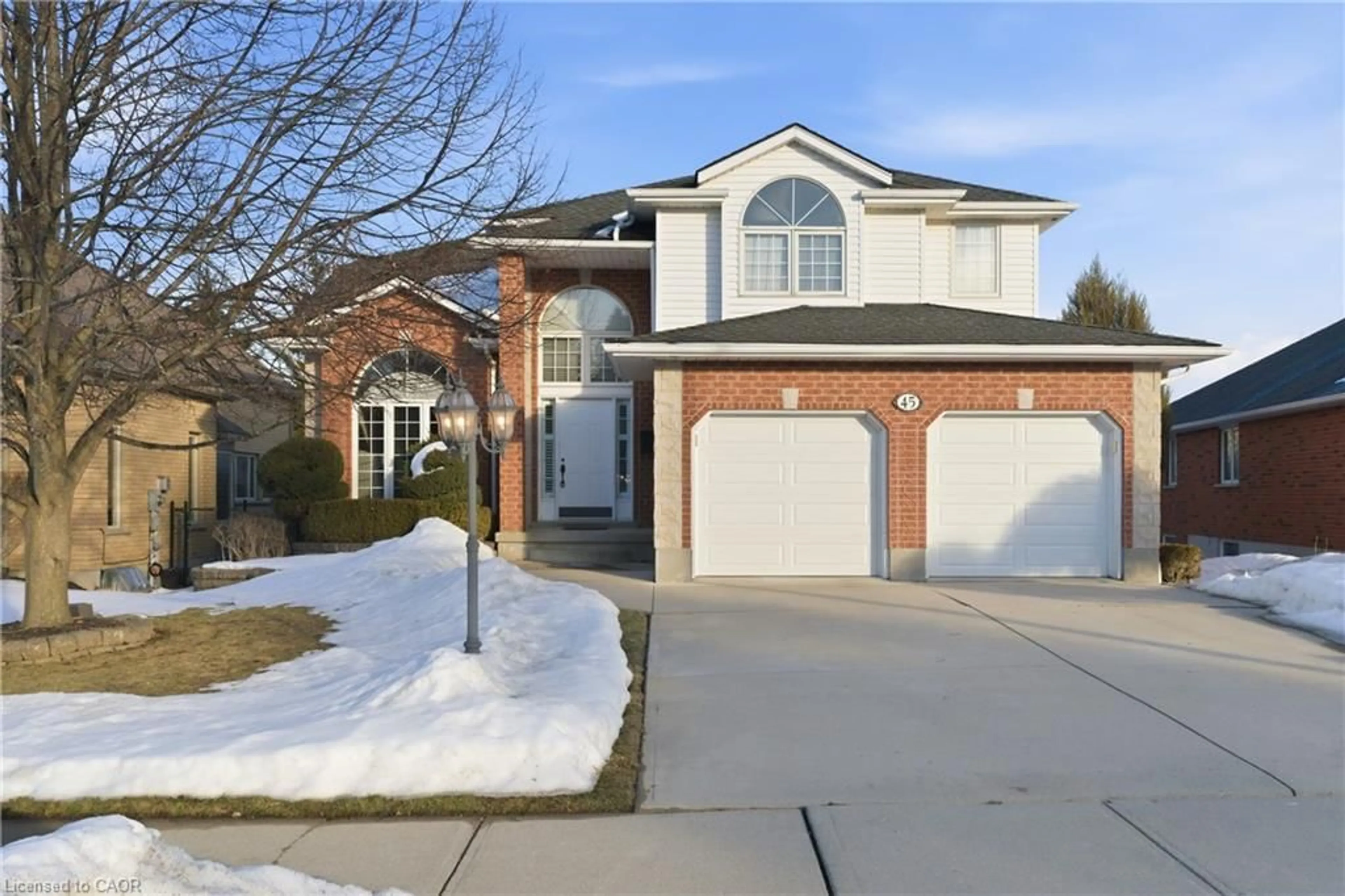 Home with brick exterior material, street for 45 Fieldstone Rd, Guelph Ontario N1L 1B4
