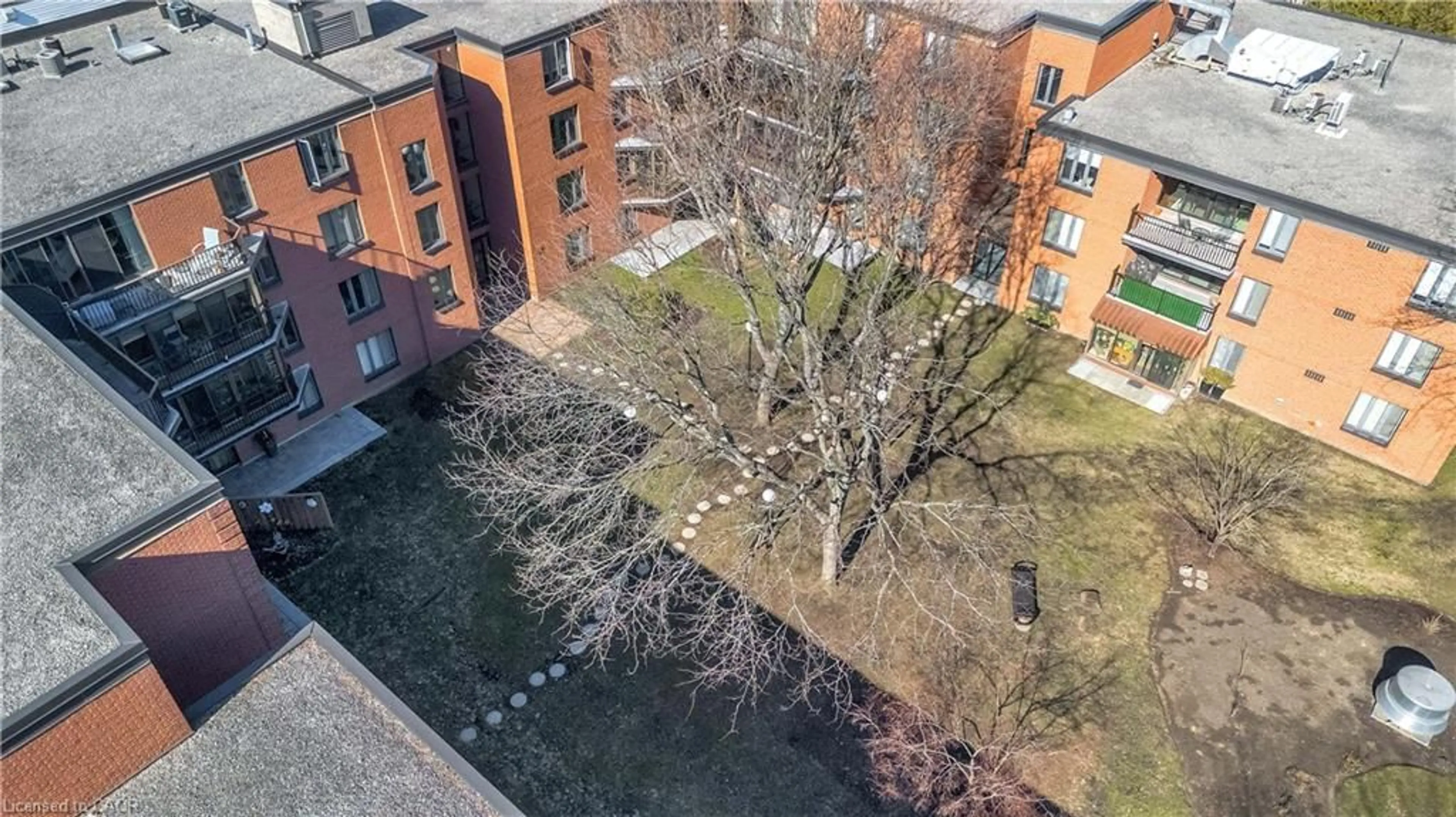 A pic from outside/outdoor area/front of a property/back of a property/a pic from drone, city buildings view from balcony for 150 Wilson St #308, Ancaster Ontario L9G 4E7
