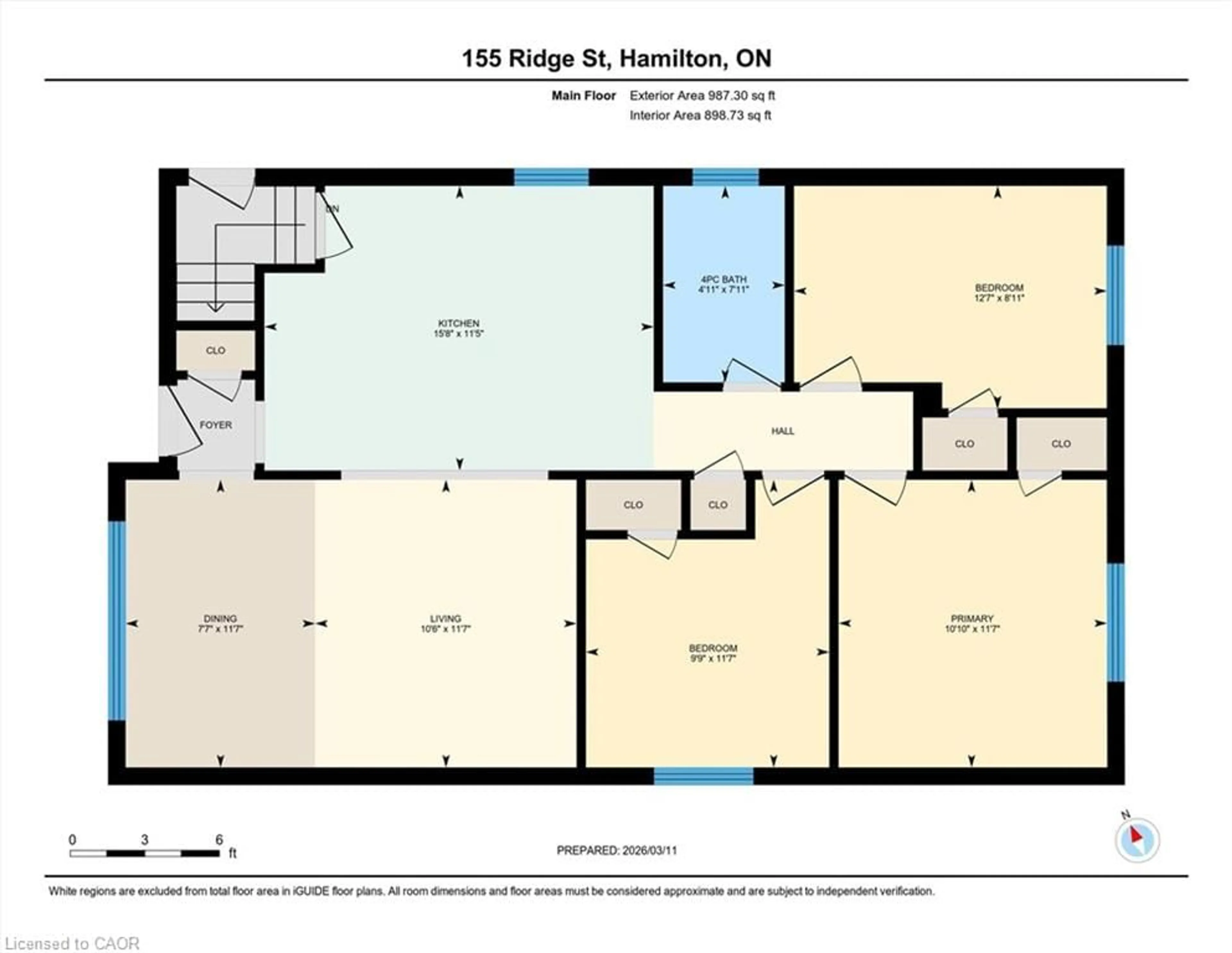 Floor plan for 155 Ridge St, Hamilton Ontario L9A 2X4