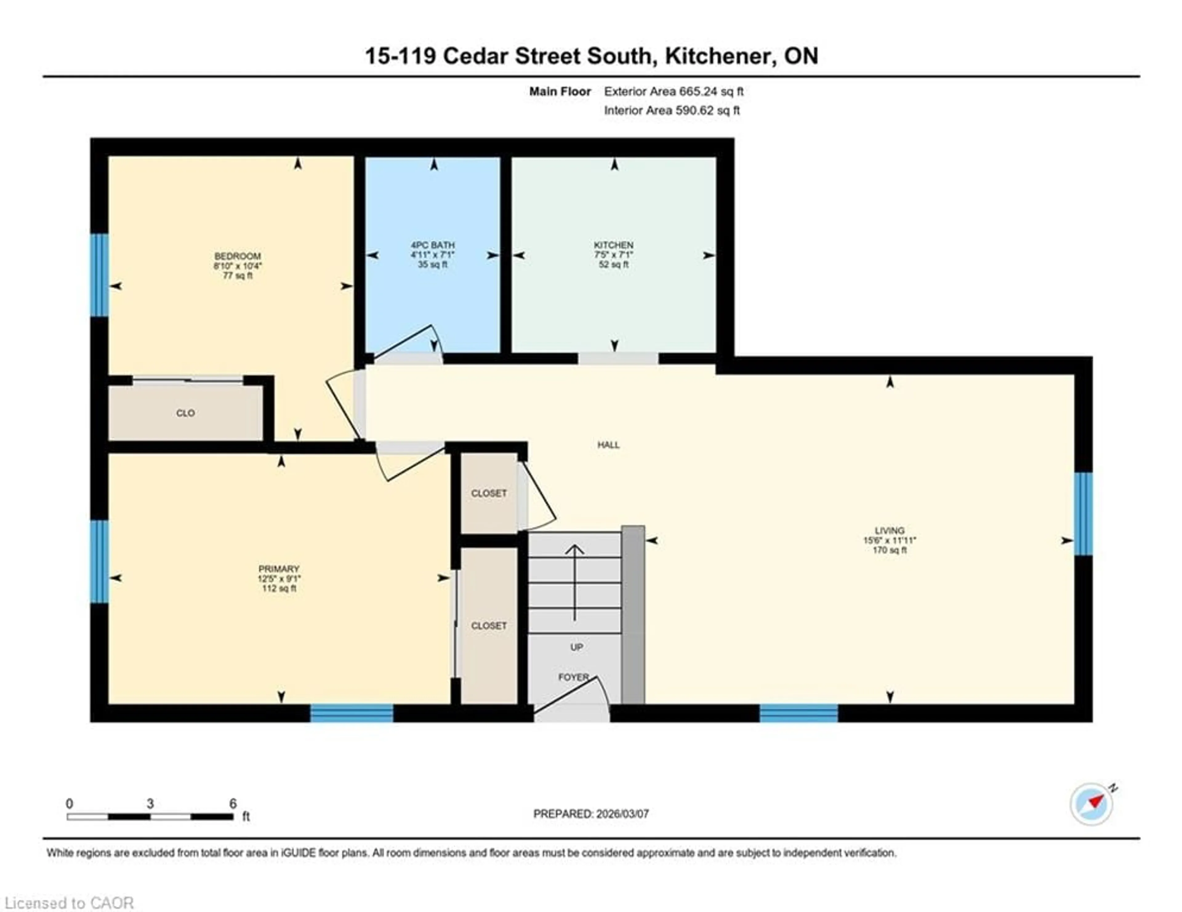 Floor plan for 119 Cedar St #15, Kitchener Ontario N2G 3L6