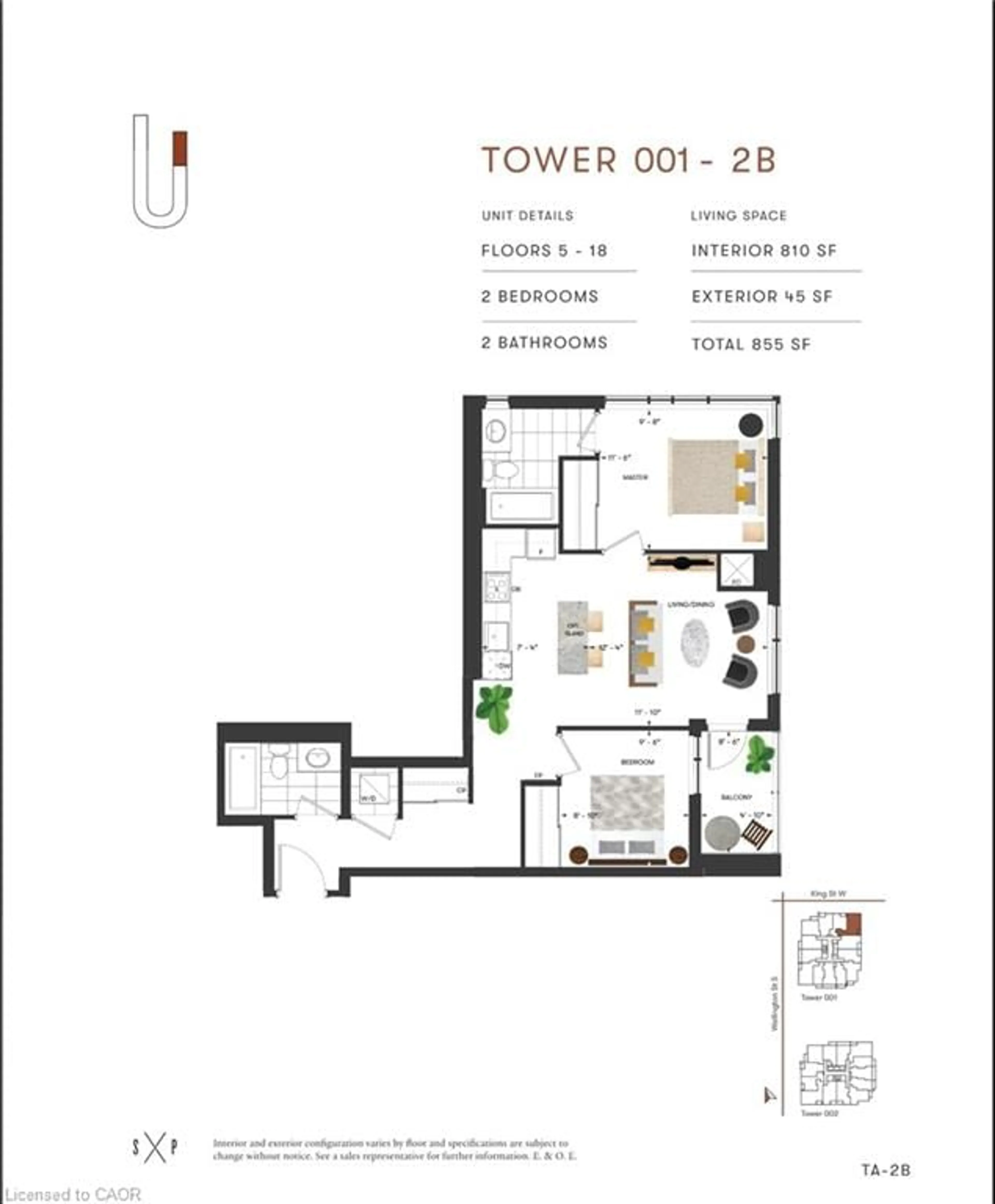 Floor plan for 5 Wellington St #1712, Kitchener Ontario N2G 0E3