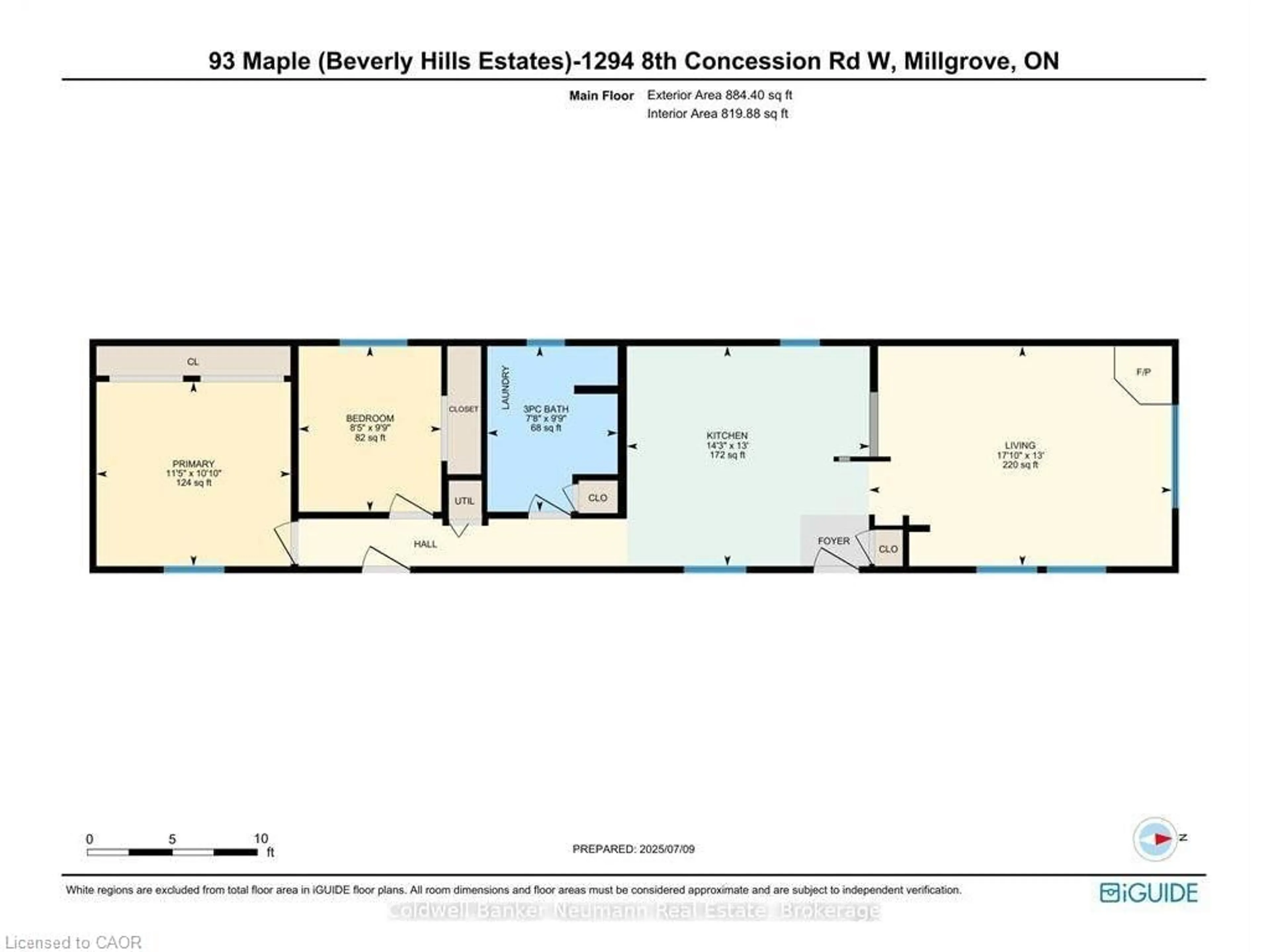 Floor plan for 1294 Concession 8 Rd #93 Maple, Hamilton Ontario N0B 2J0