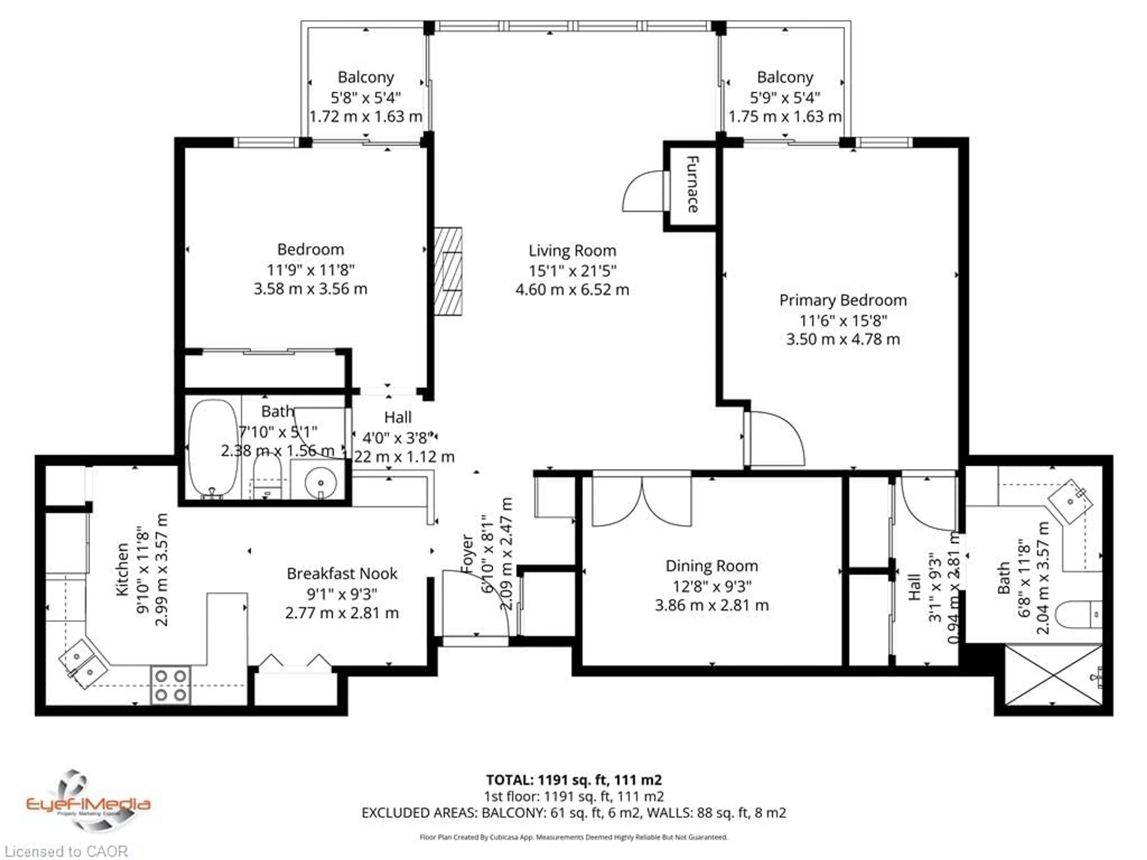 Floor plan for 237 King St #1305, Cambridge Ontario N3H 5L2