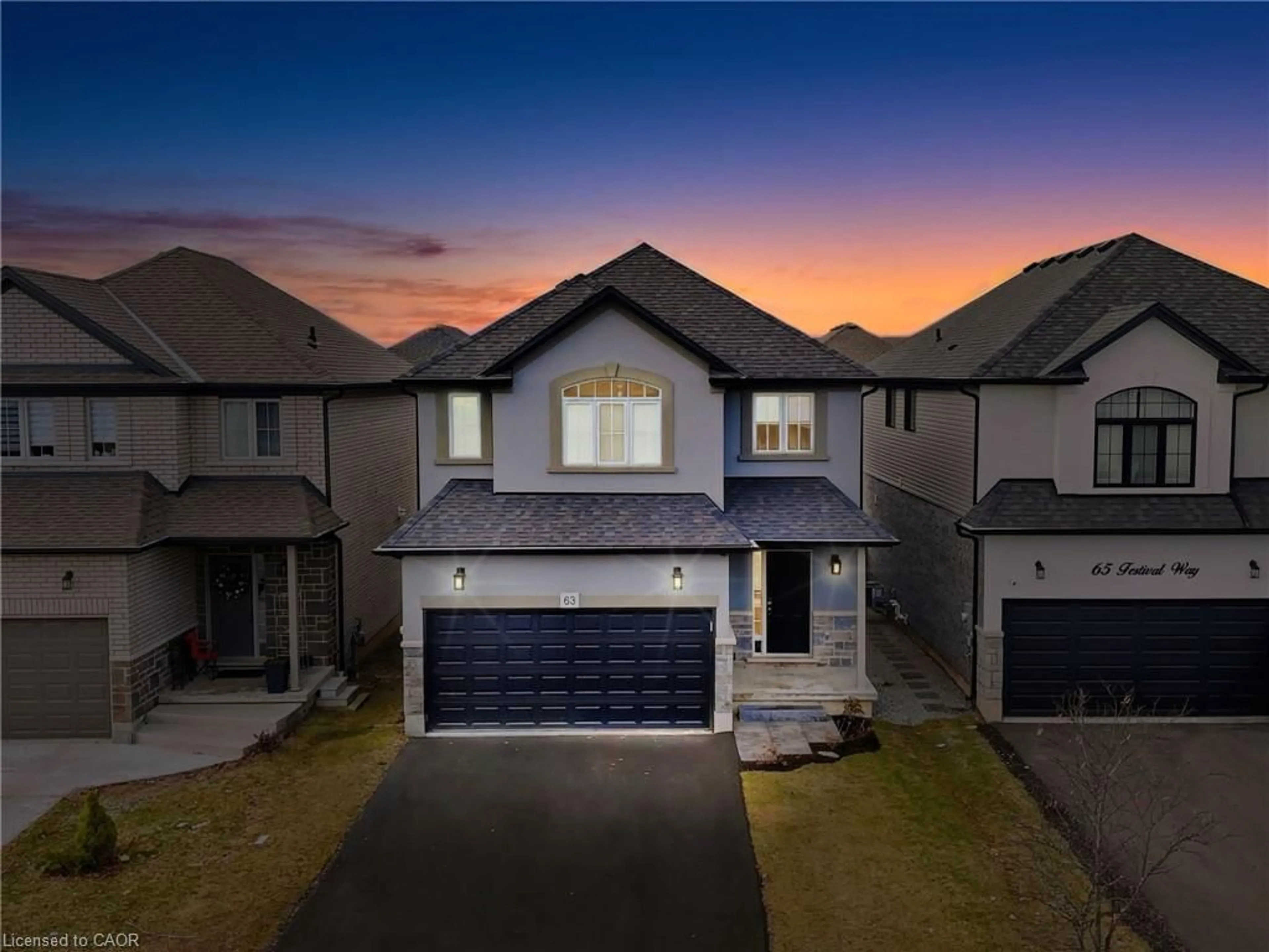 A pic from outside/outdoor area/front of a property/back of a property/a pic from drone, mountain view for 63 Festival Way, Binbrook Ontario L0R 1C0