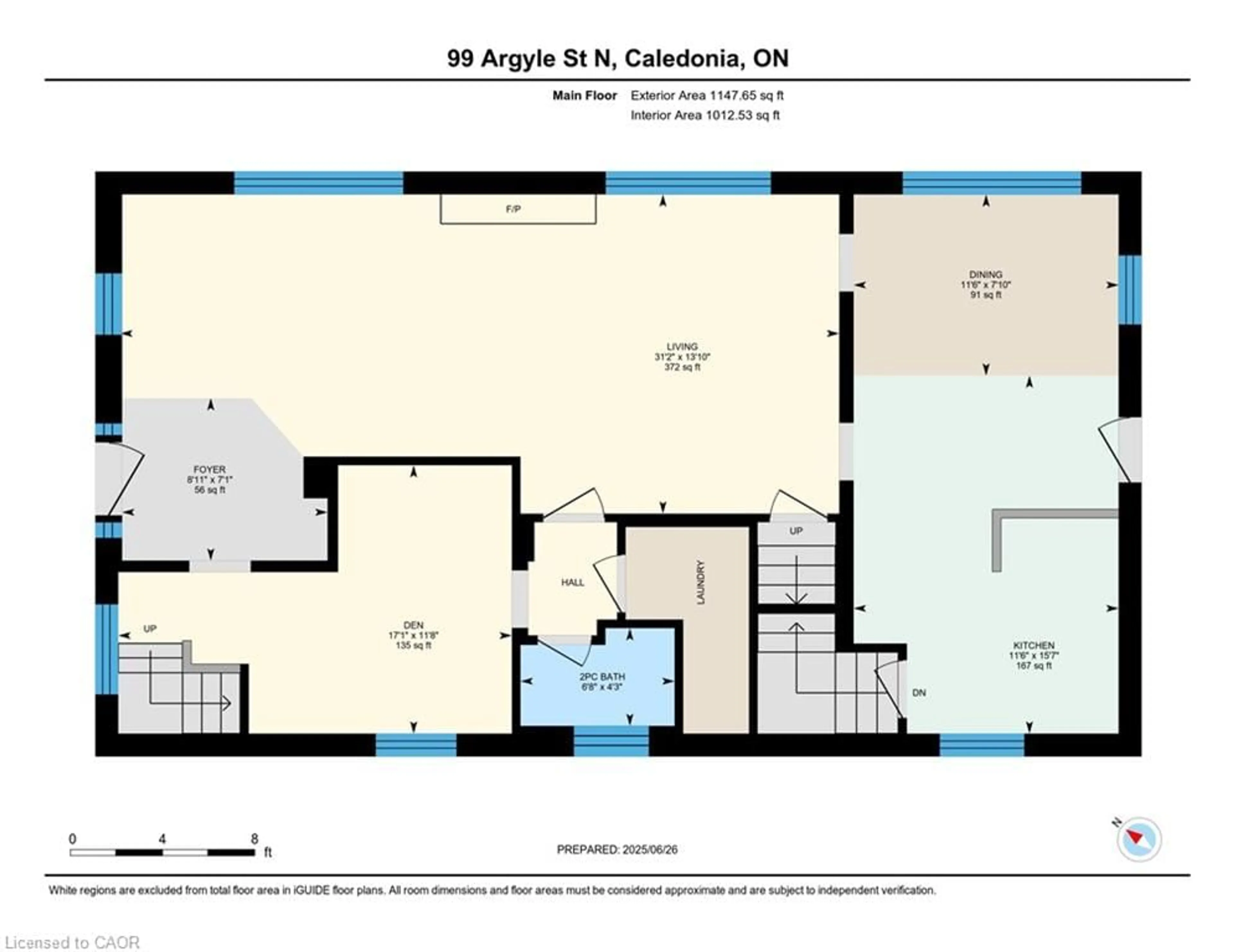 Floor plan for 99 Argyle St, Caledonia Ontario N3W 1B8