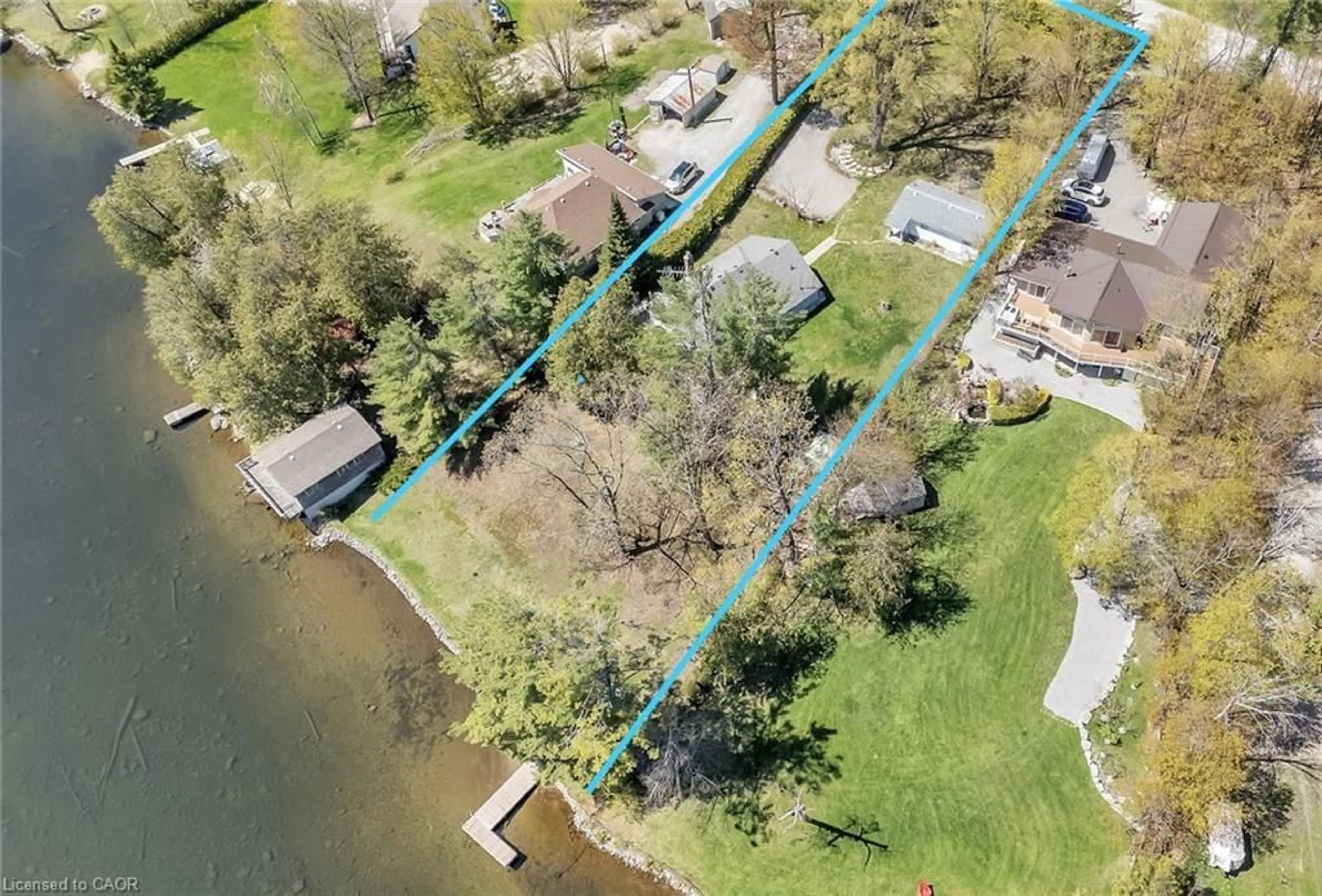 A pic from outside/outdoor area/front of a property/back of a property/a pic from drone, water/lake/river/ocean view for 108 Coldstream Rd, Fenelon Falls Ontario K0M 1N0