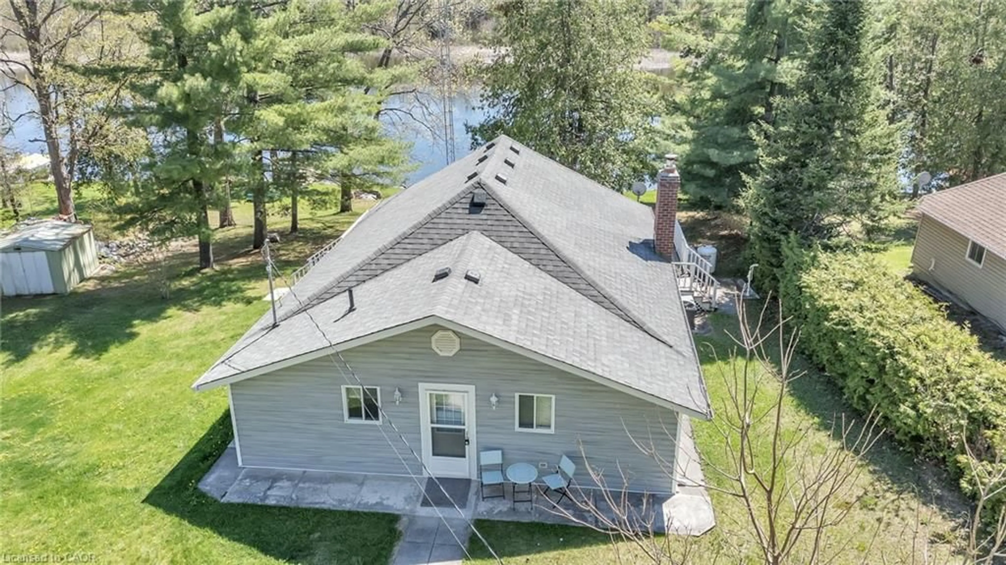 A pic from outside/outdoor area/front of a property/back of a property/a pic from drone, water/lake/river/ocean view for 108 Coldstream Rd, Fenelon Falls Ontario K0M 1N0