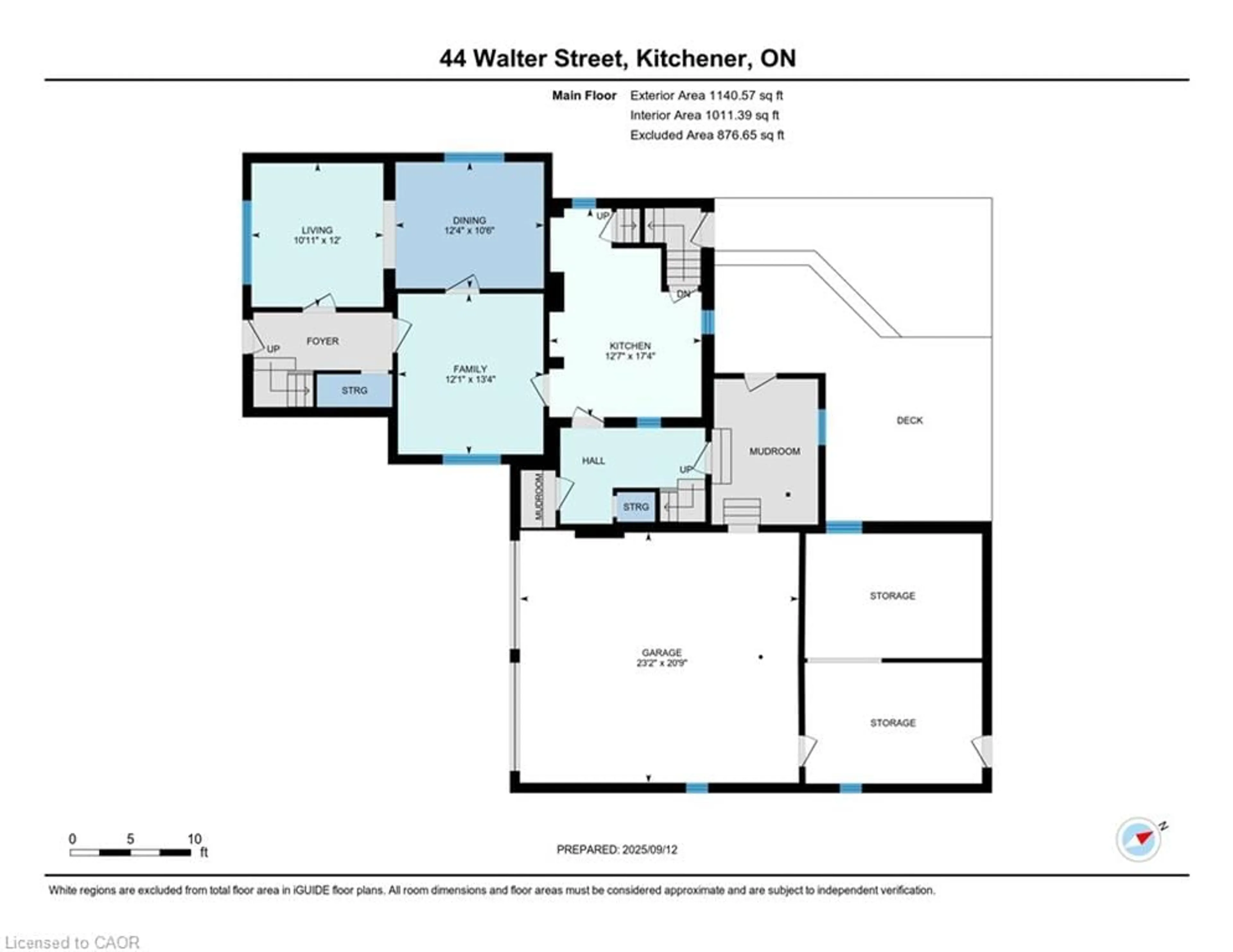 Floor plan for 44 Walter St, Kitchener Ontario N2G 1S1
