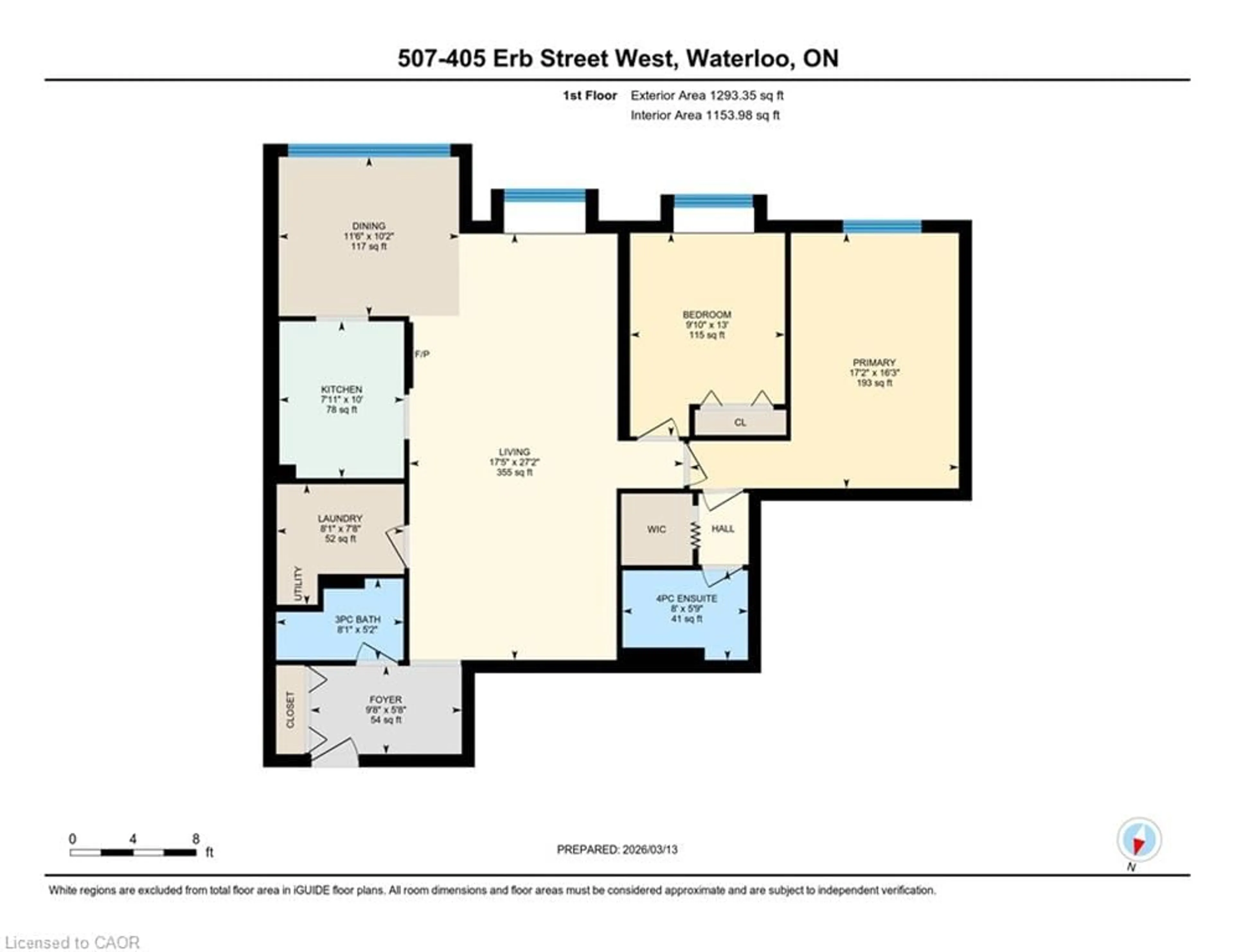 Floor plan for 405 Erb St #507, Waterloo Ontario N2L 1W7