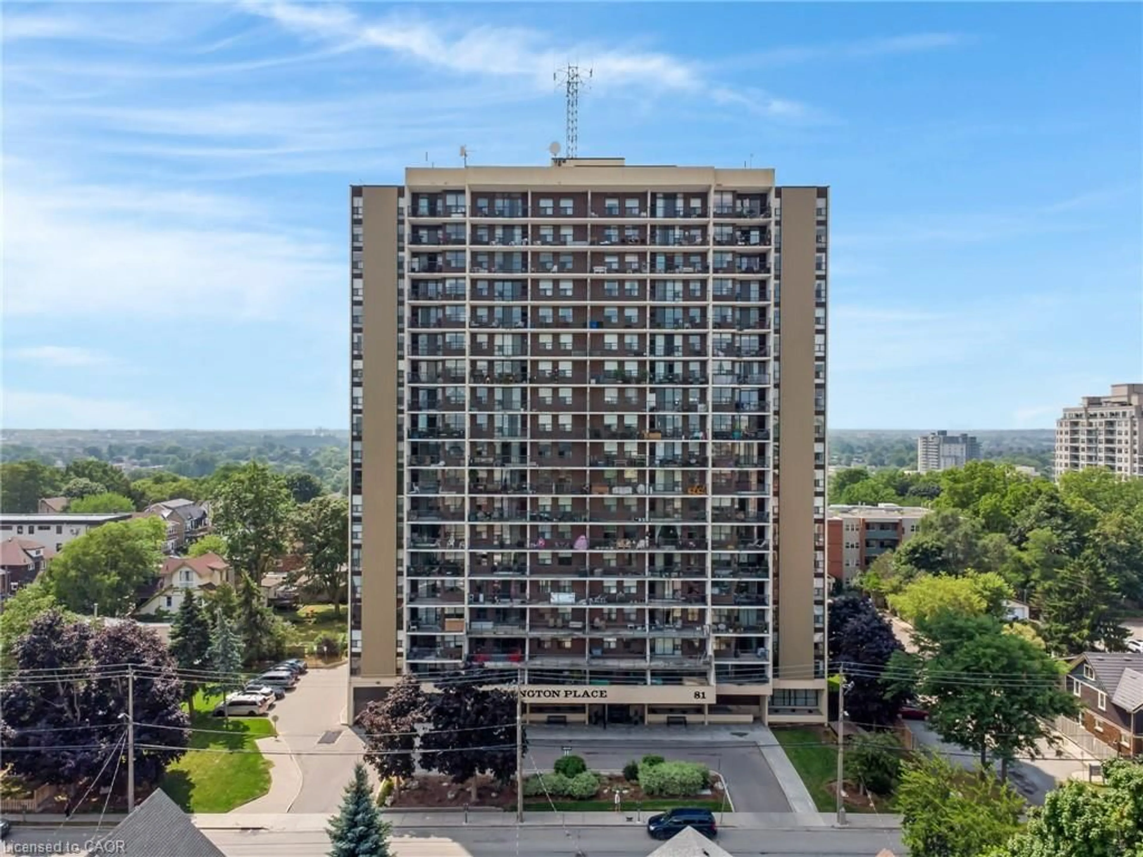 A pic from outside/outdoor area/front of a property/back of a property/a pic from drone, building for 81 Church St #503, Kitchener Ontario N2G 4M1