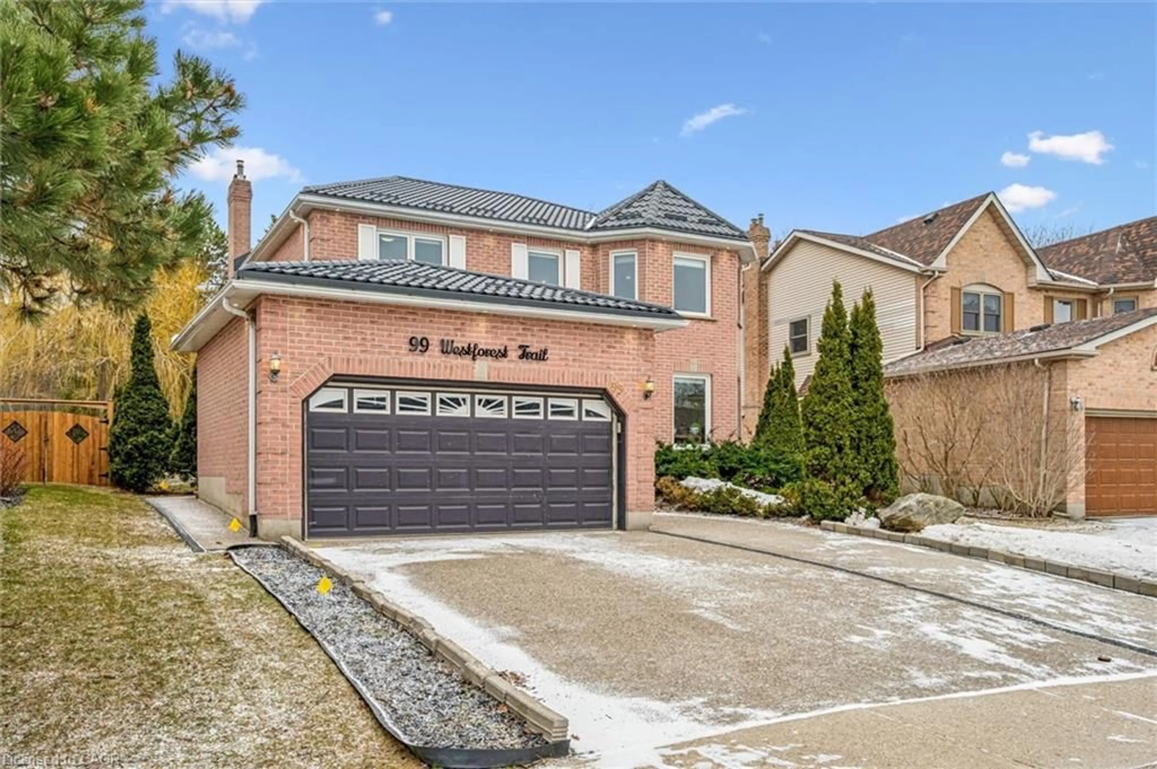 Home with brick exterior material, street for 99 Westforest Trail, Kitchener Ontario N2N 3B1