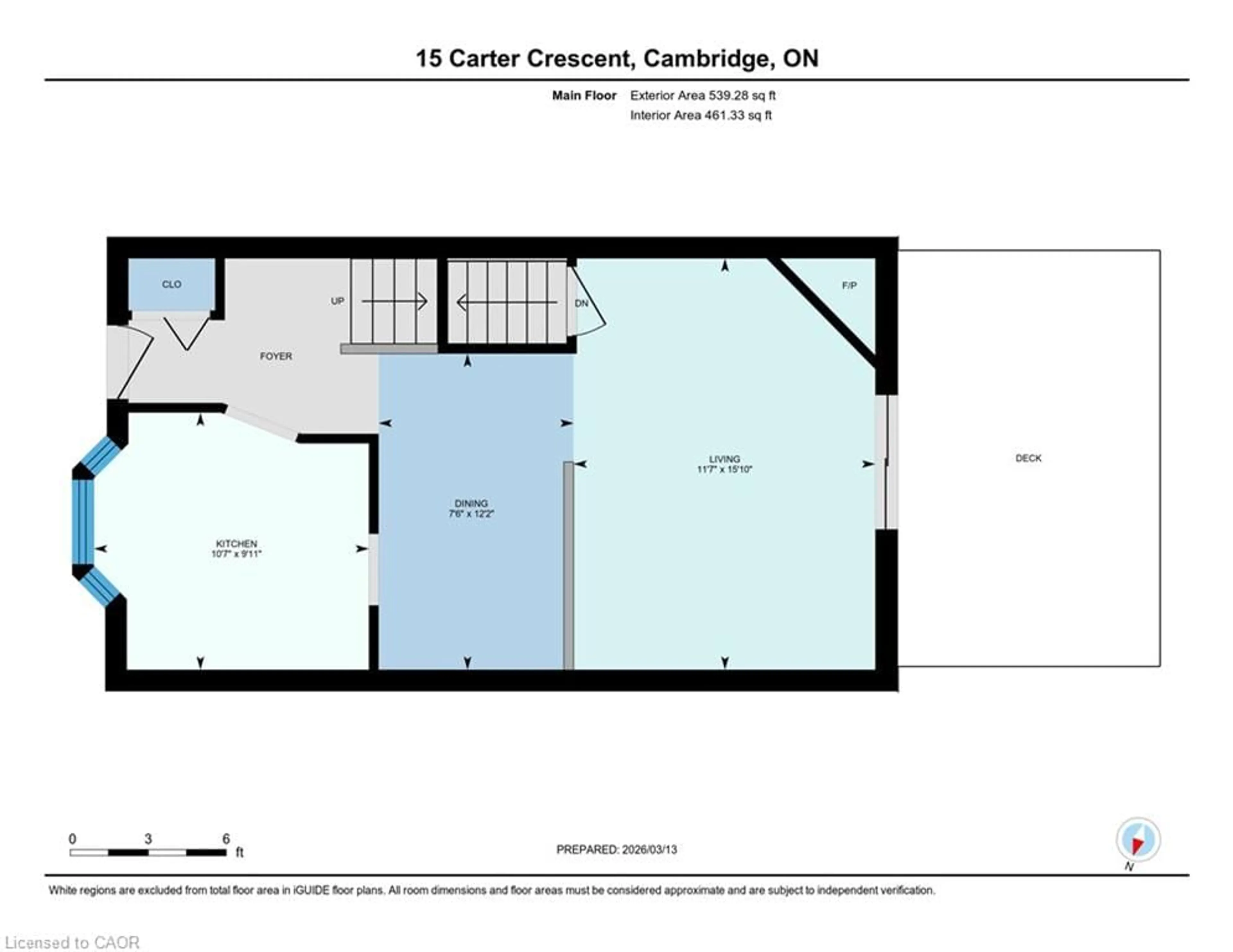 Floor plan for 15 Carter Cres, Cambridge Ontario N1R 7L9