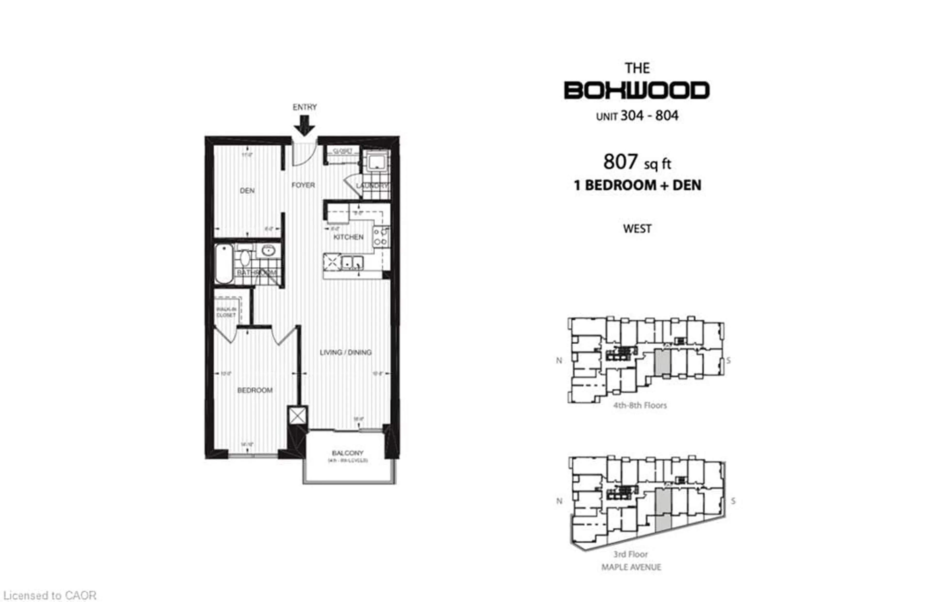 Floor plan for 551 Maple Ave #804, Burlington Ontario L7S 1M7
