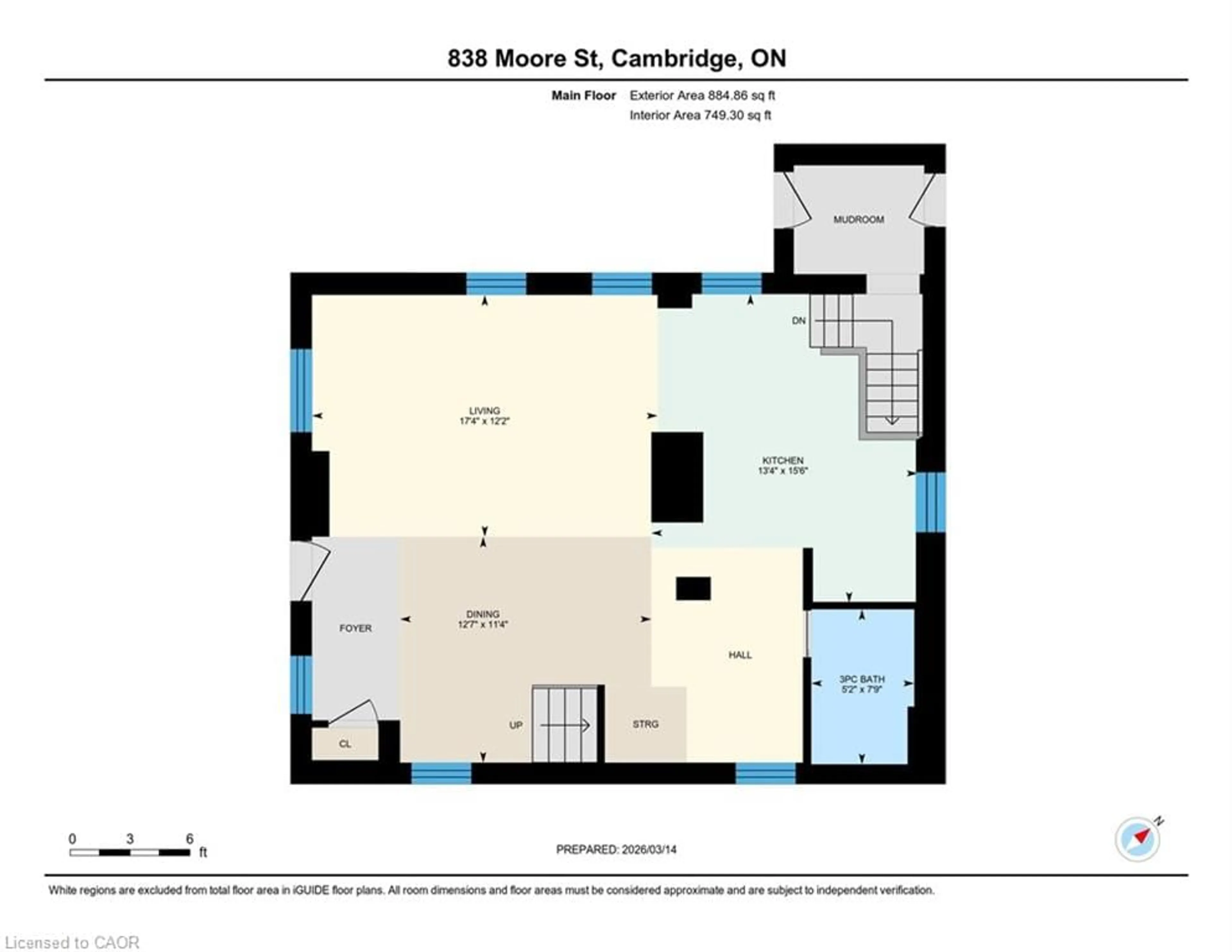 Floor plan for 838 Moore St, Cambridge Ontario N3H 3B8