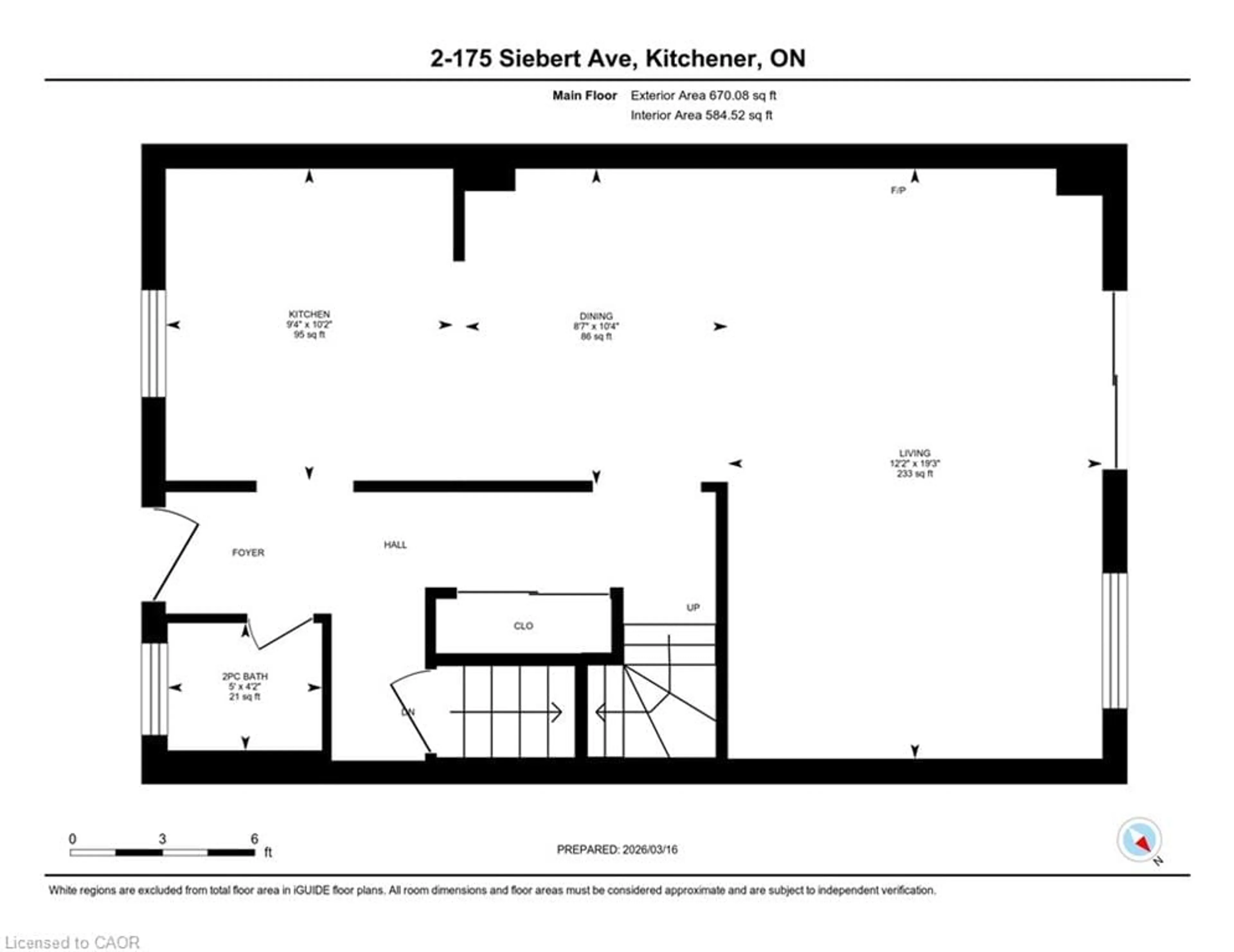 Floor plan for 175 Siebert Ave #2, Kitchener Ontario N2C 2M1