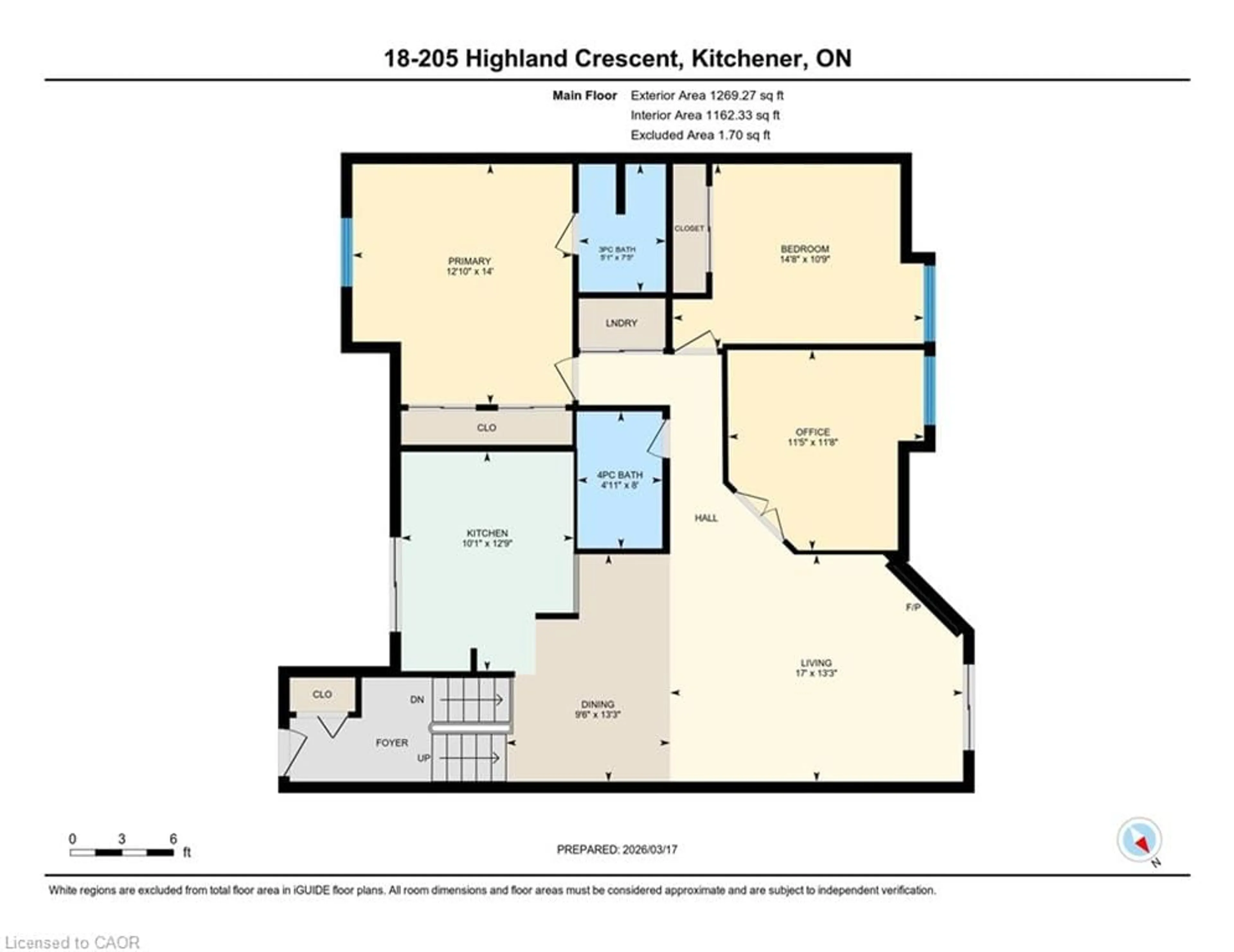 Floor plan for 205 Highland Cres #18, Kitchener Ontario N2M 5L6