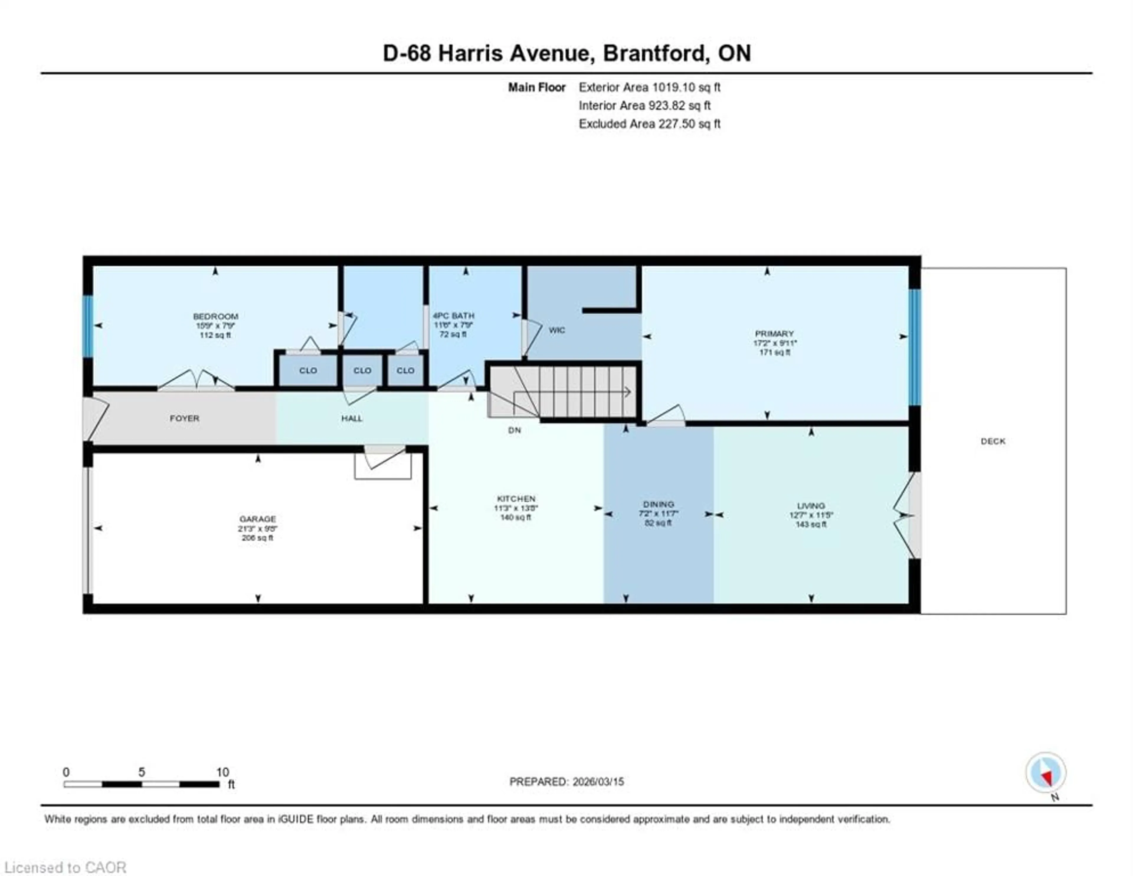 Floor plan for 68 Harris Ave #D, Brantford Ontario N3R 2E9