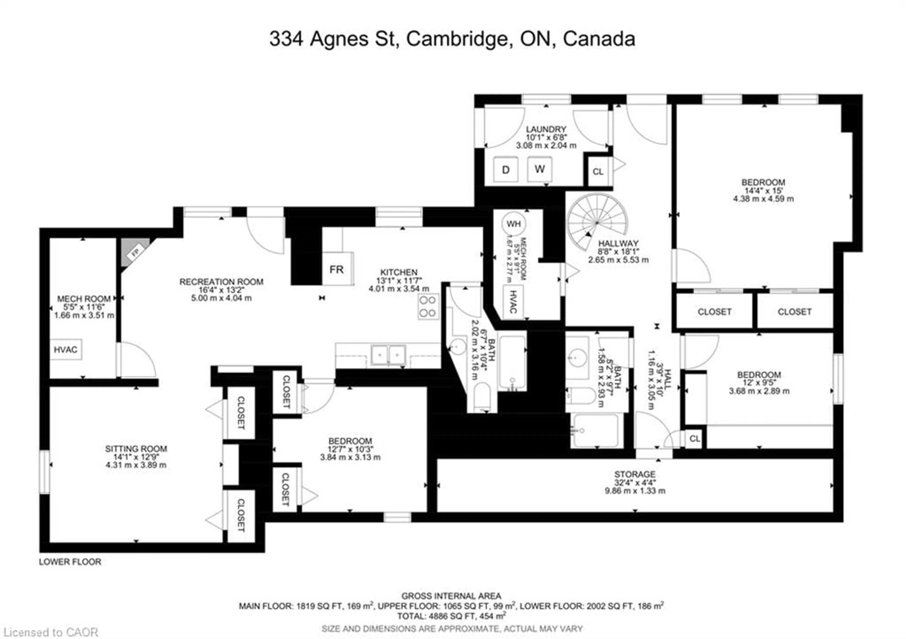 Floor plan for 334 Agnes St, Cambridge Ontario N3H 1K3