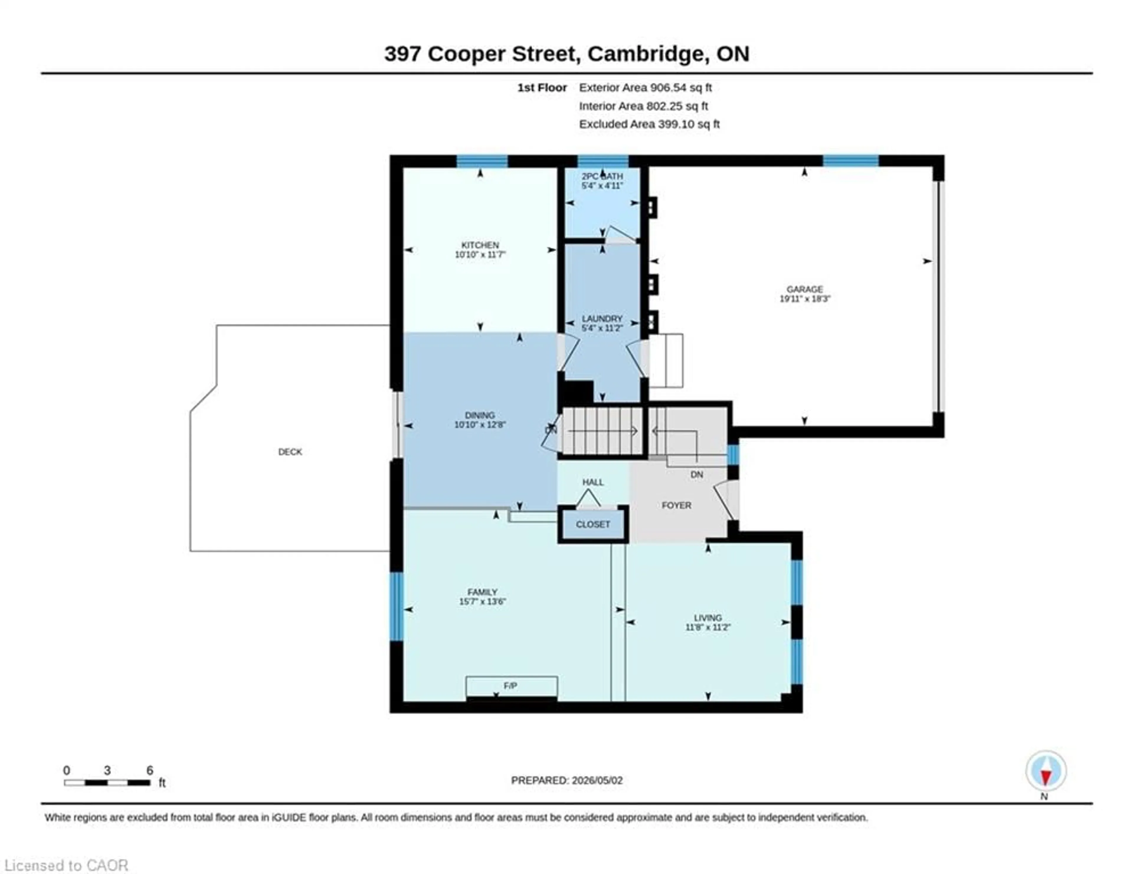 Floor plan for 397 Cooper St, Cambridge Ontario N3C 3X9