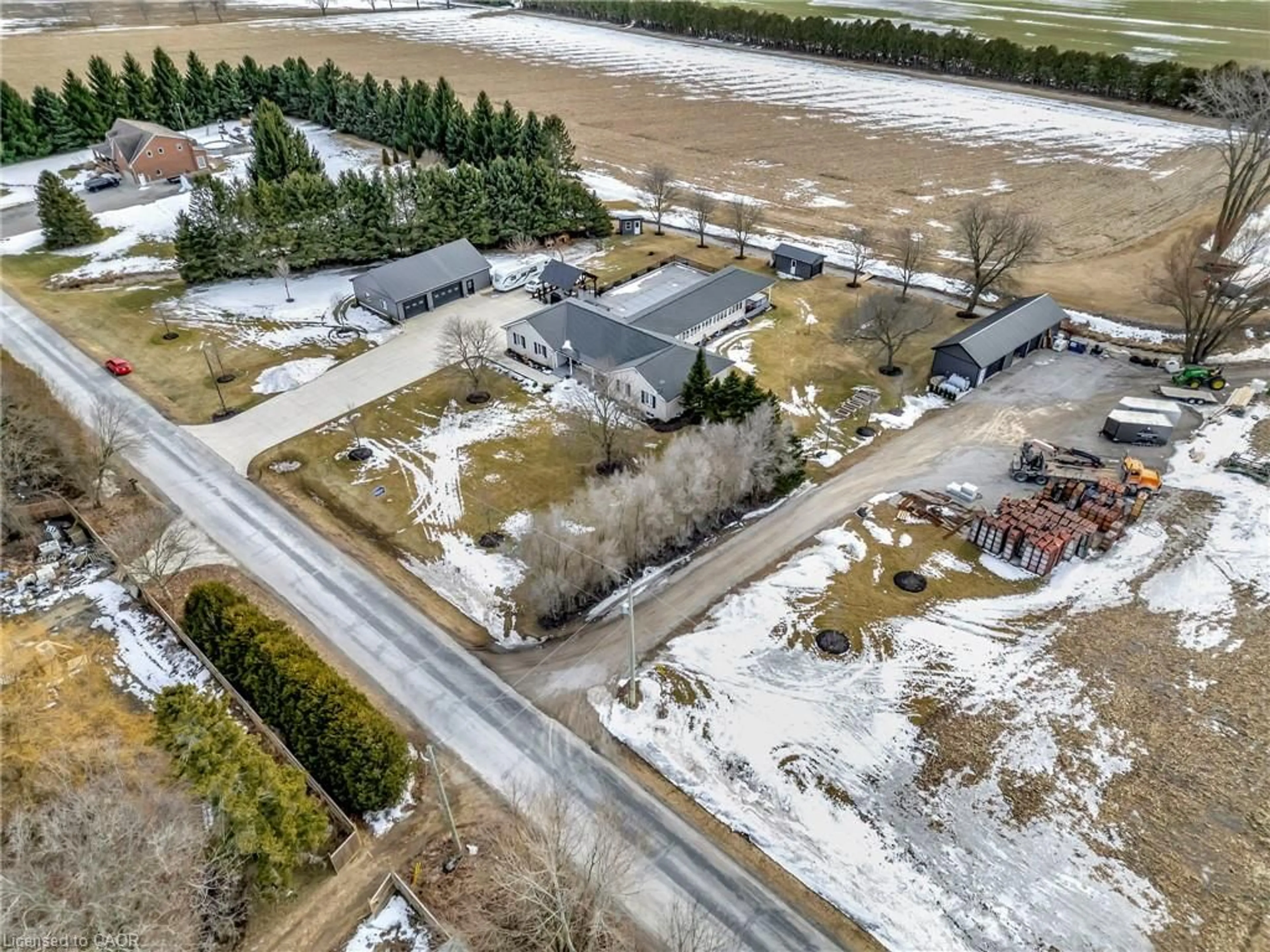 A pic from outside/outdoor area/front of a property/back of a property/a pic from drone, street for 195 Middleton Church Rd, Norfolk County Ontario N4B 2W5