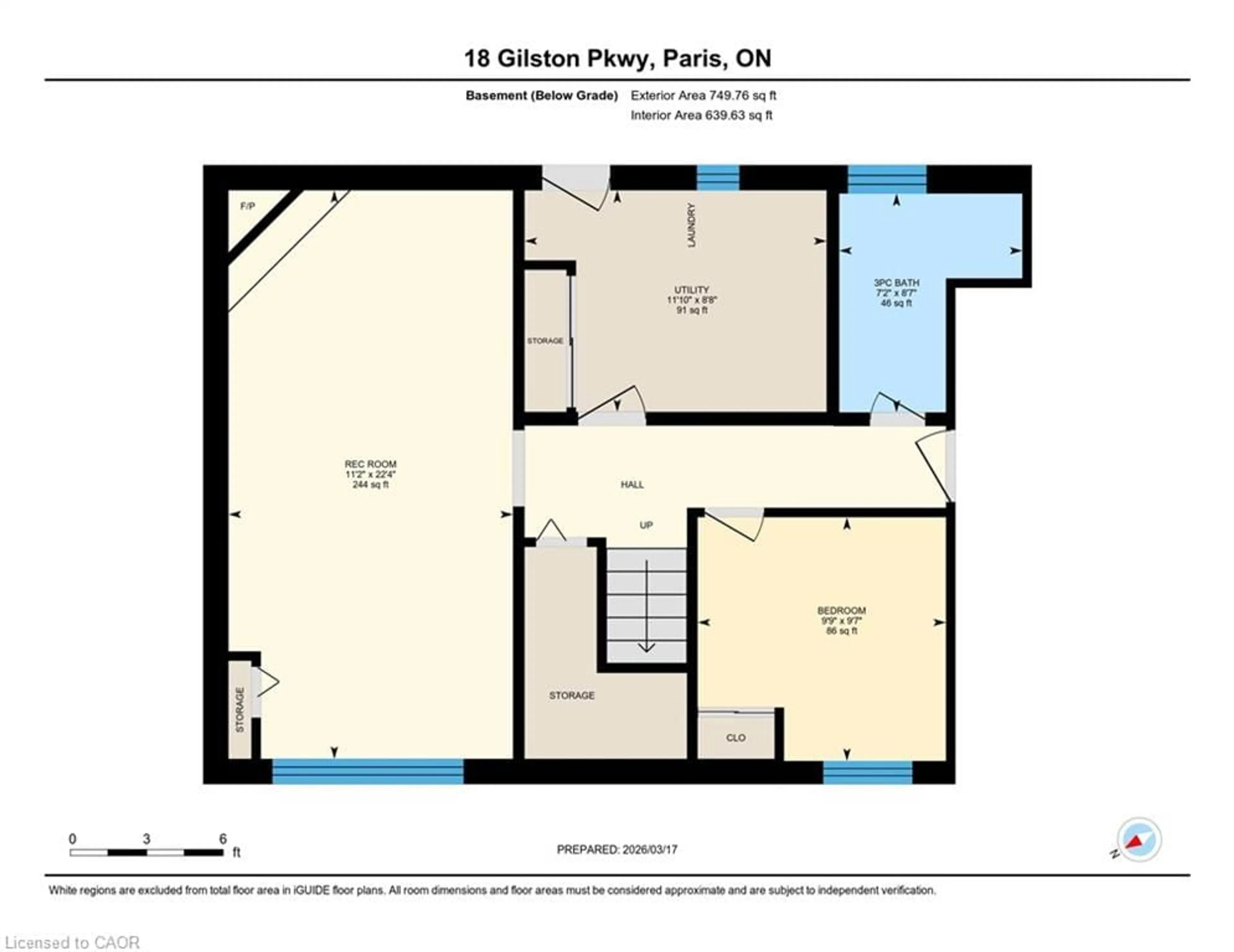 Floor plan for 18 Gilston Pky, Paris Ontario N3L 3K6