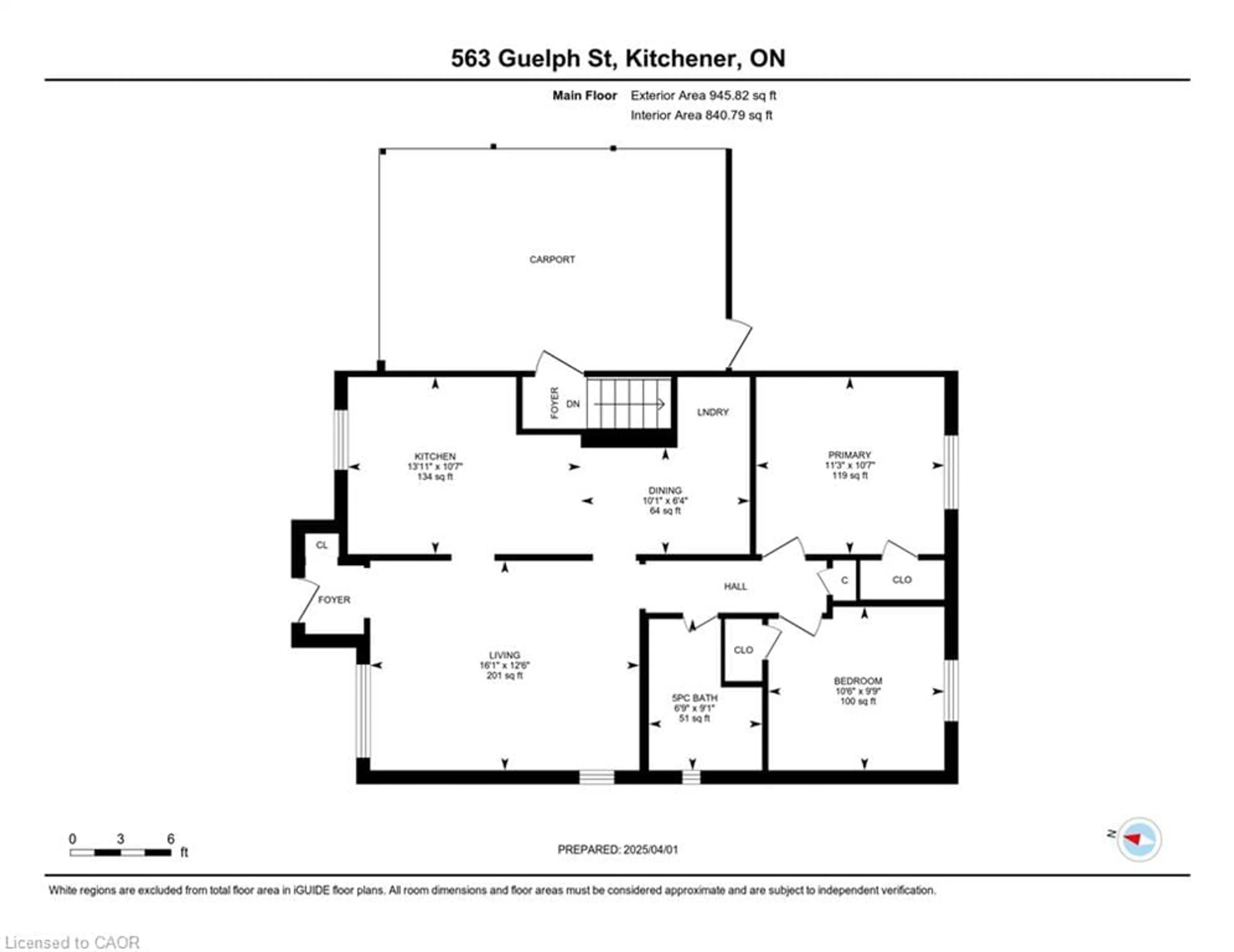 Floor plan for 563 Guelph St, Kitchener Ontario N2H 5Y2