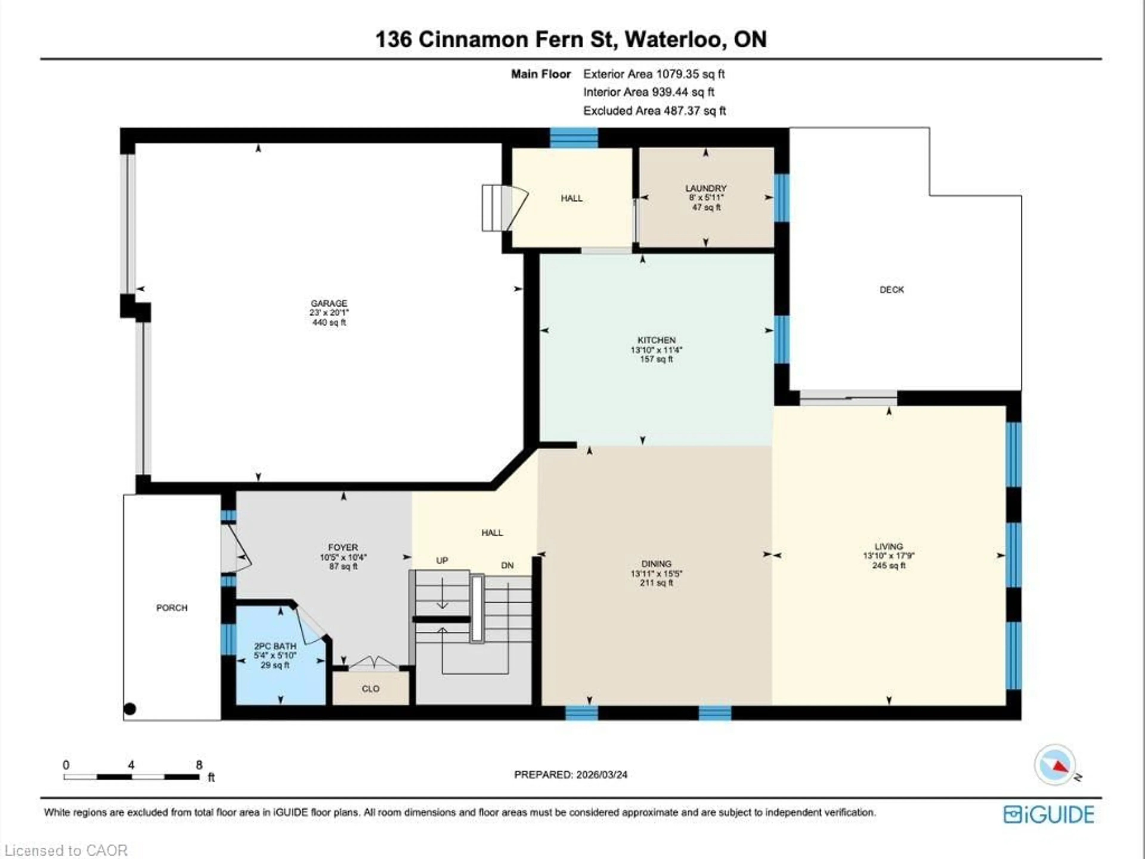 Floor plan for 136 Cinnamon Fern St, Waterloo Ontario N2V 0E9
