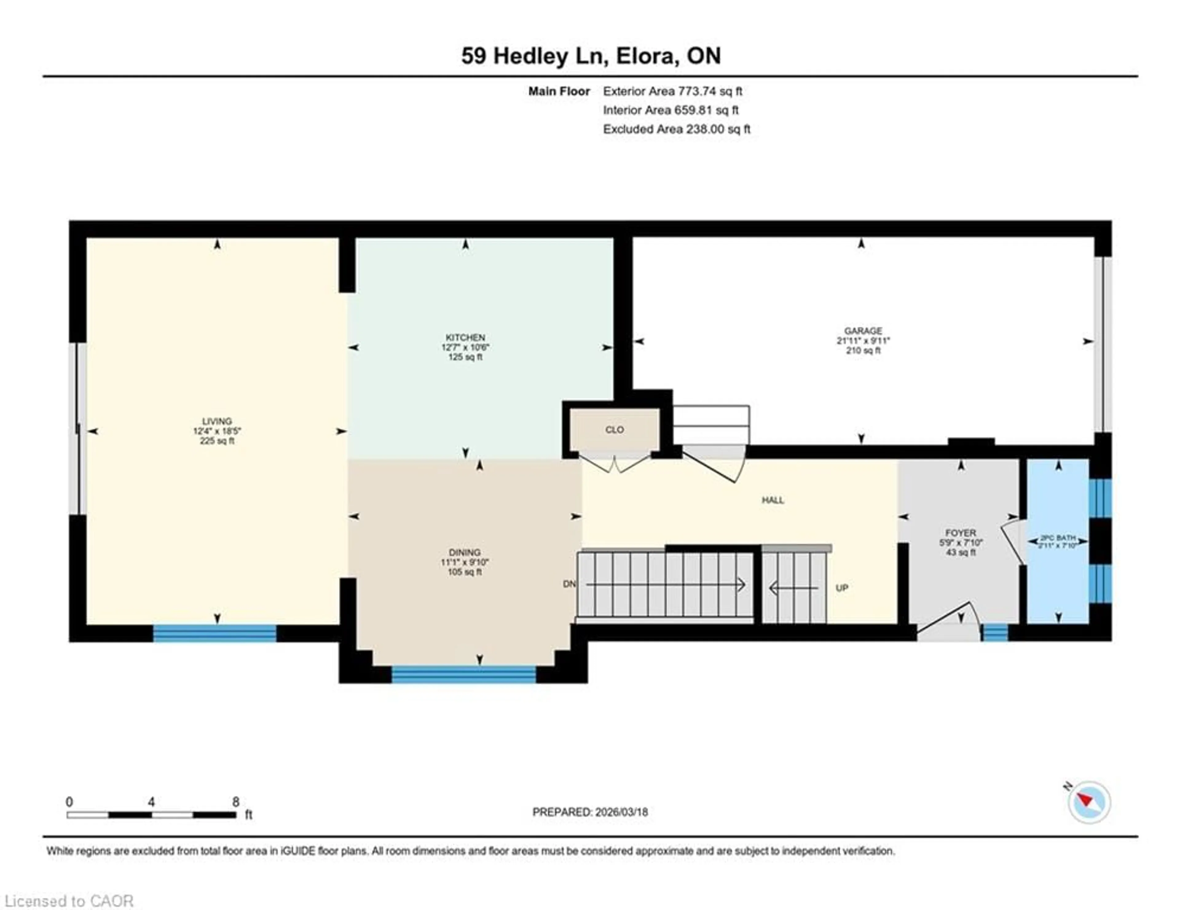 Floor plan for 59 Hedley Lane, Elora Ontario N0B 1S0