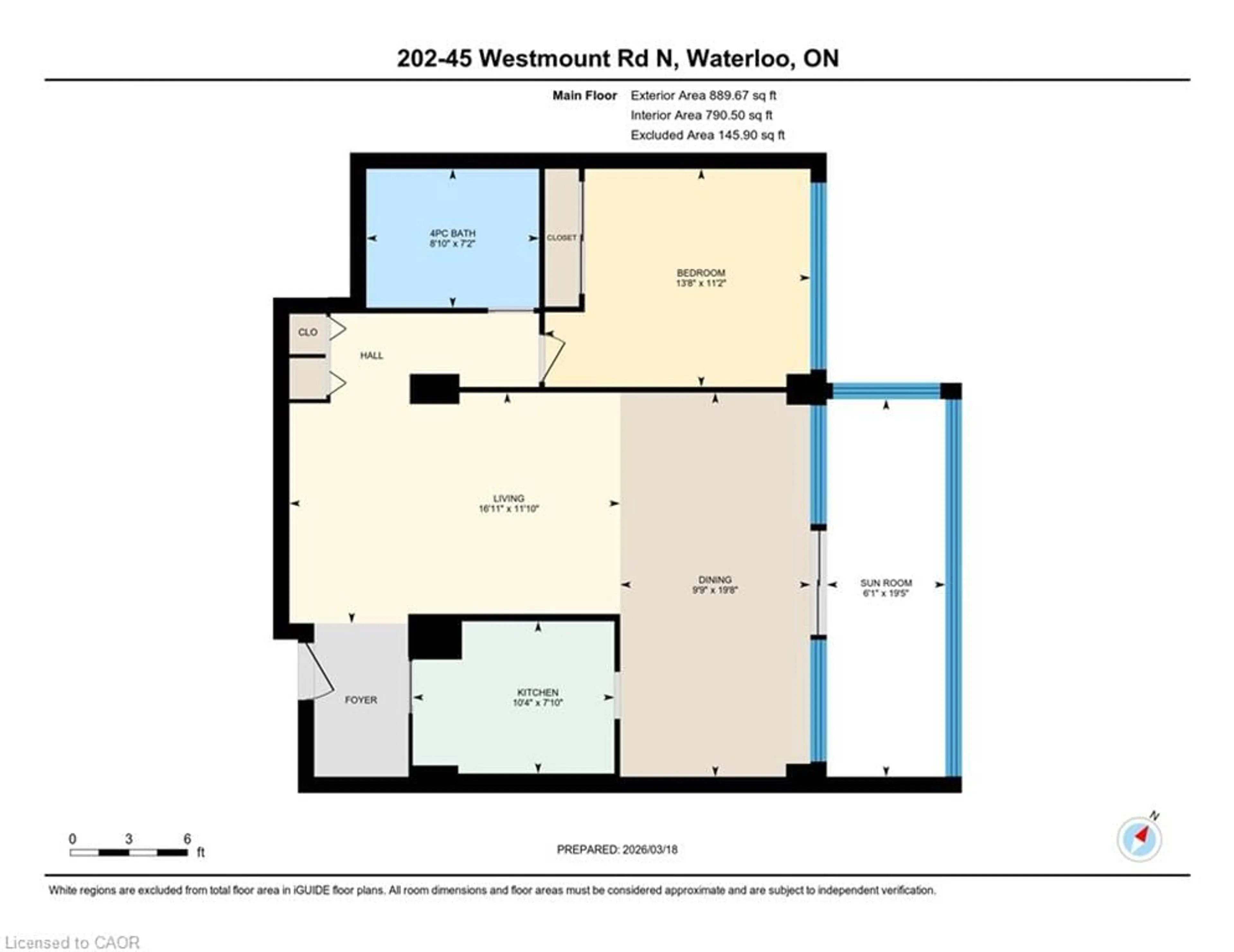 Floor plan for 45 Westmount Rd #202, Waterloo Ontario N2L 2R3