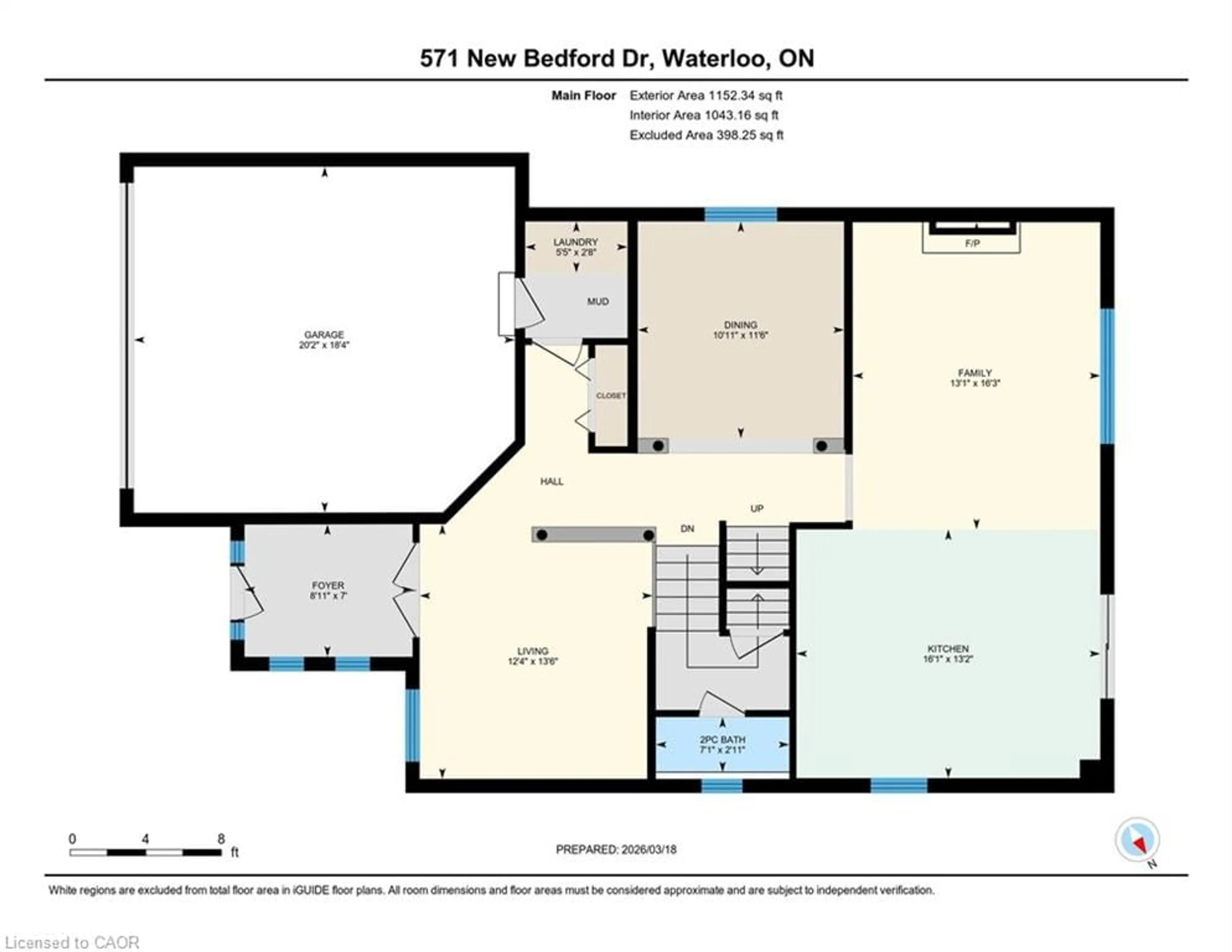 Floor plan for 571 New Bedford Dr, Waterloo Ontario N2K 4M7