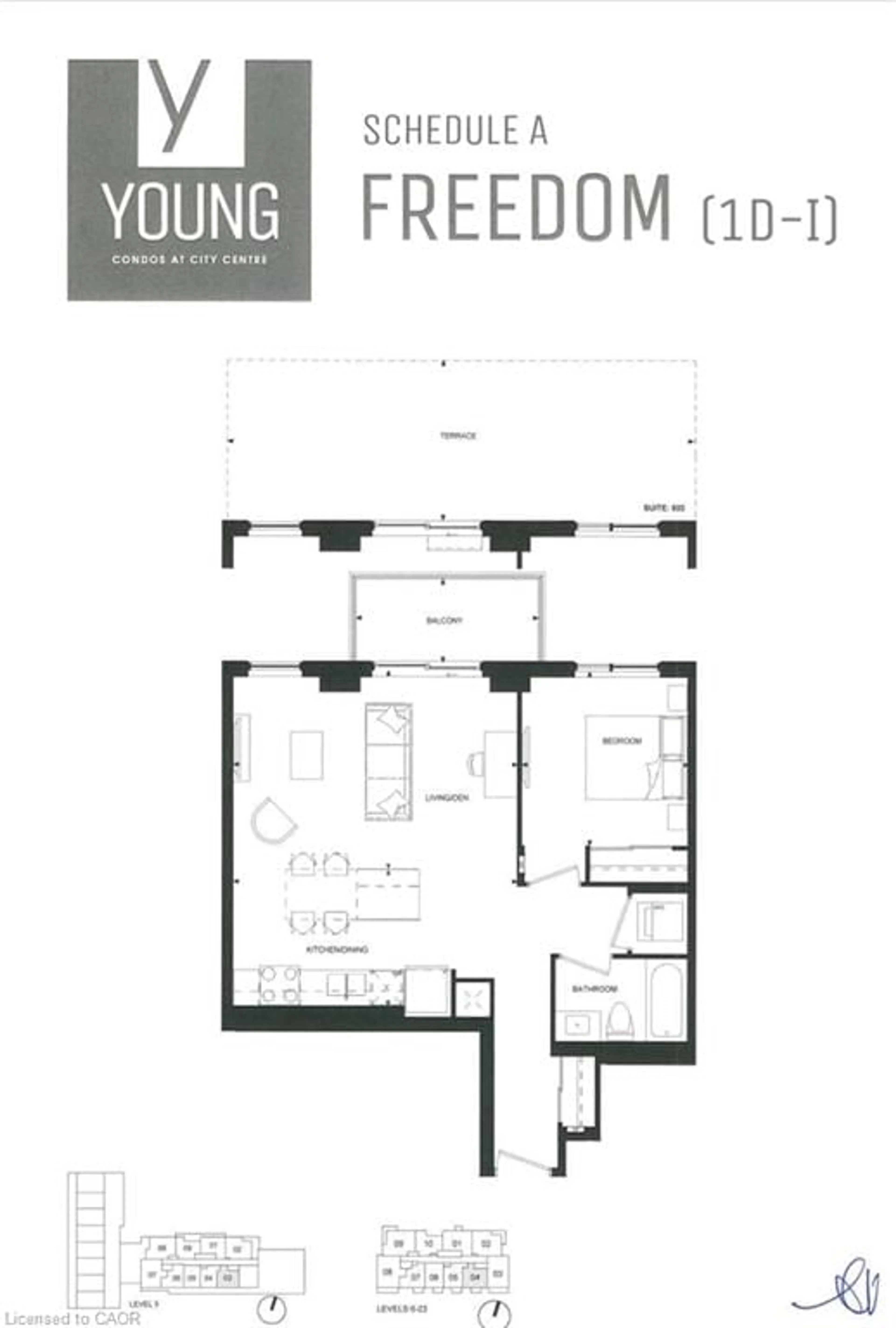 Floor plan for 55 Duke St #604, Kitchener Ontario N2G 1A6