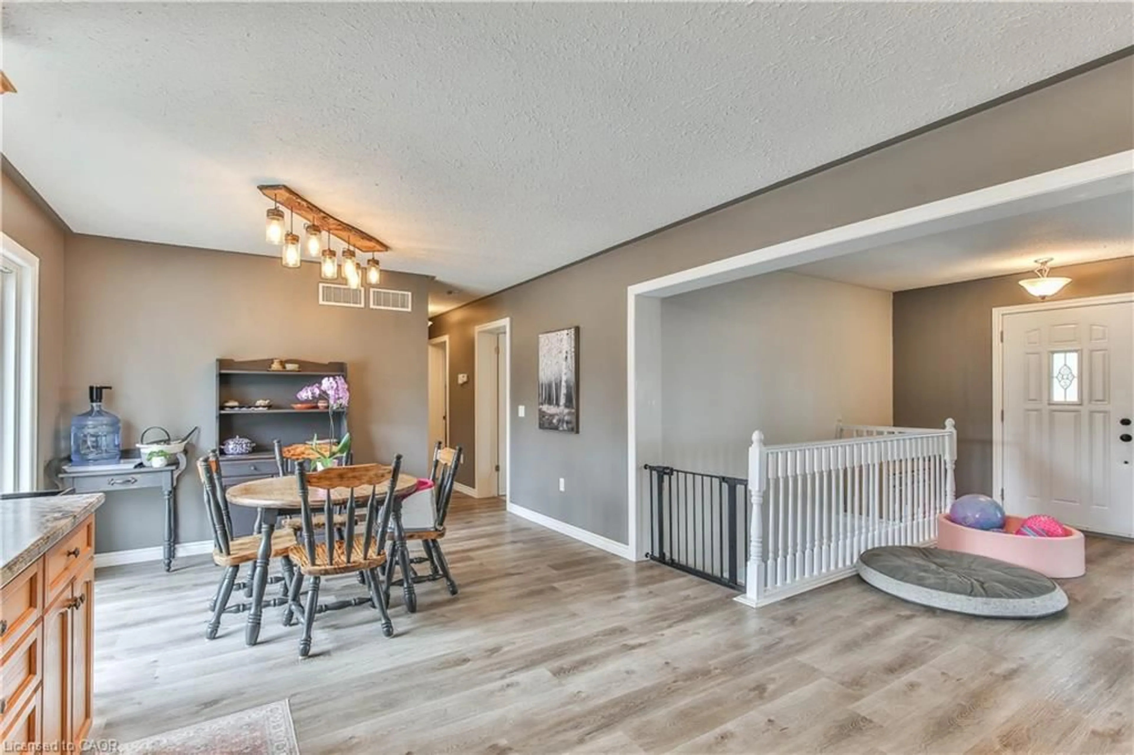 Open concept kitchen, wood/laminate floor for 163511 Brownsville Rd, Brownsville Ontario N0L 1C0