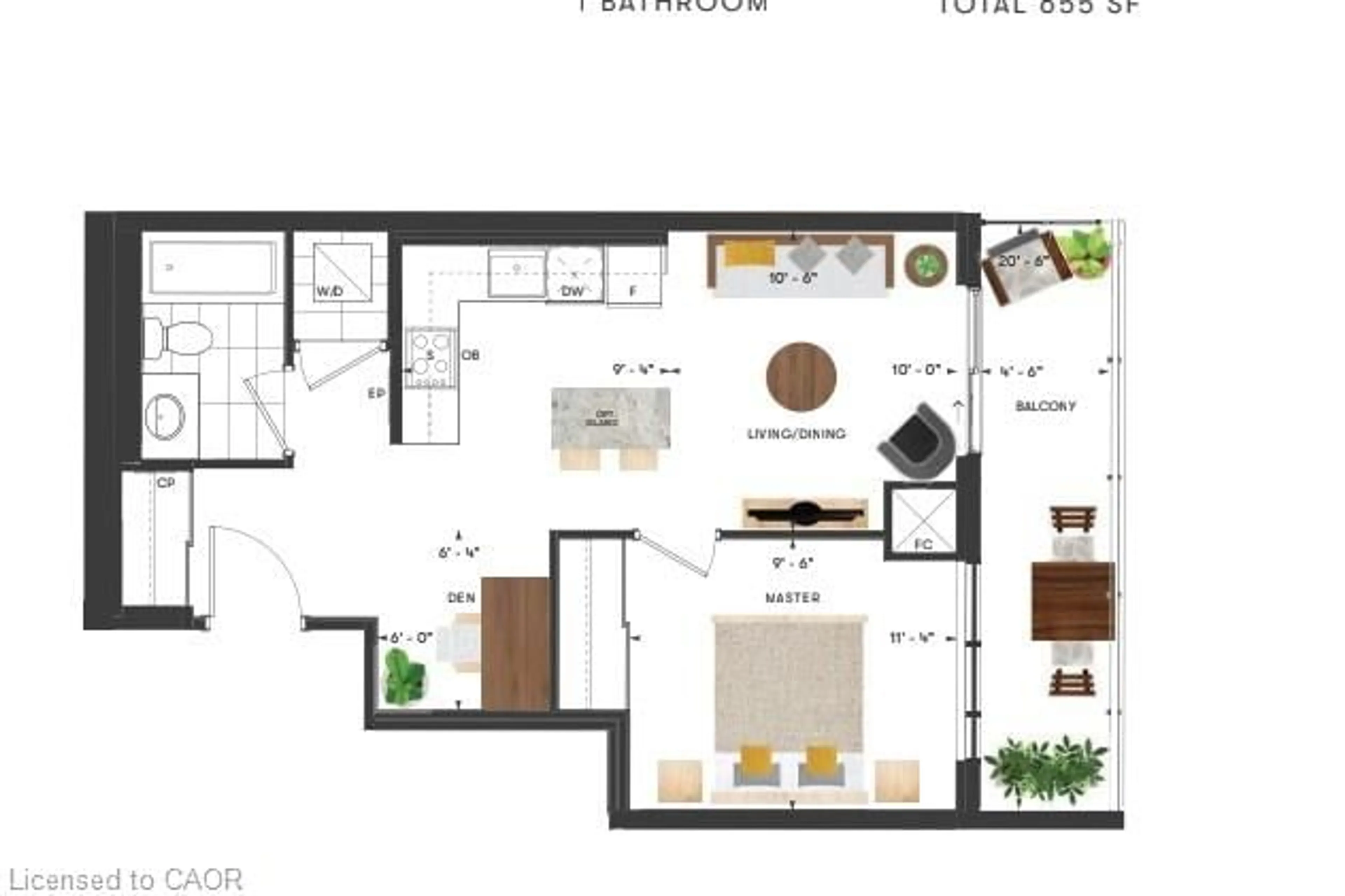 Floor plan for 15 Wellington St #1701, Kitchener Ontario N2G 0E4