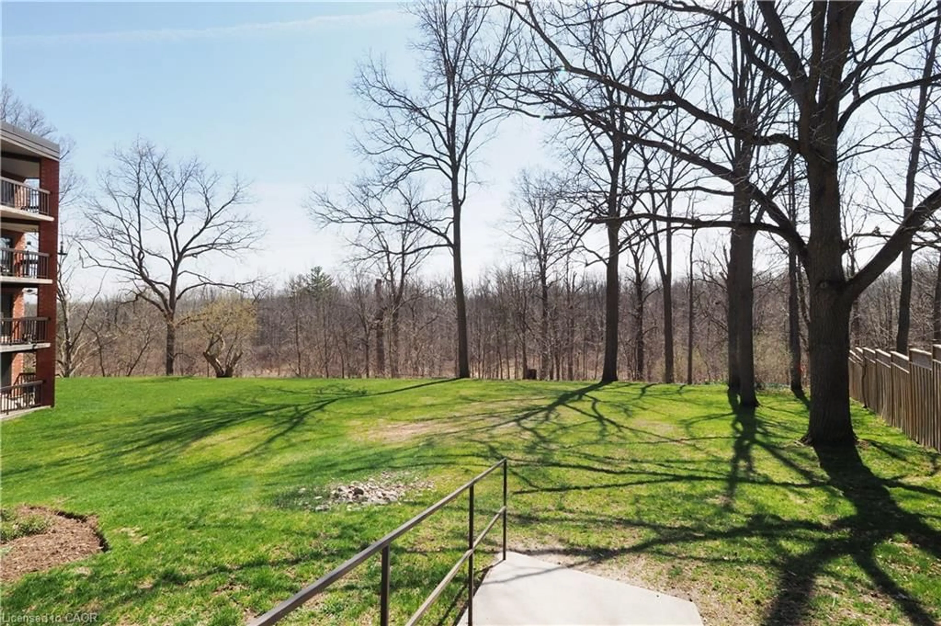 Patio, forest/trees view for 35 Bute St #107, Ayr Ontario N0B 1E0