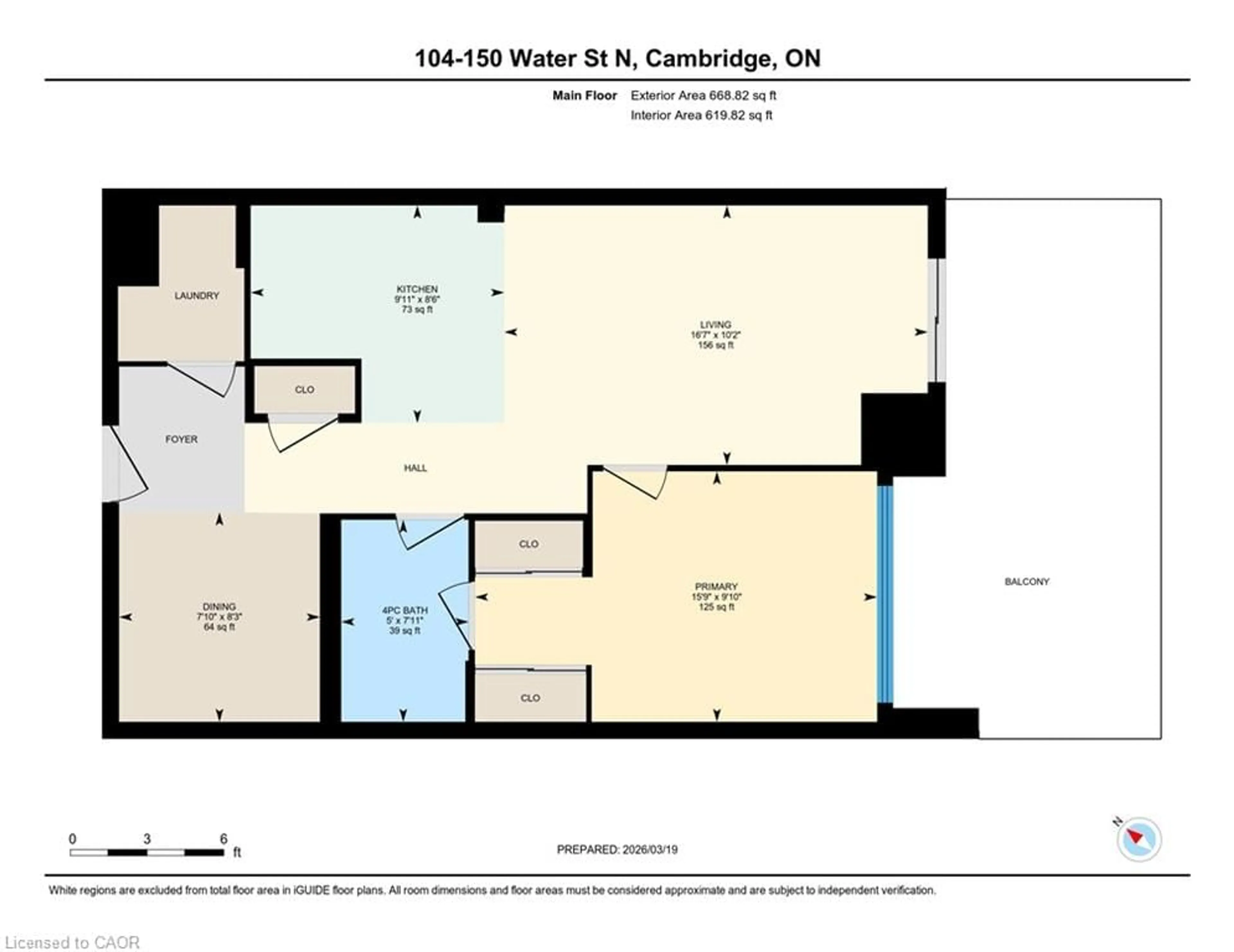 Floor plan for 150 Water St #104, Cambridge Ontario N1R 0B5