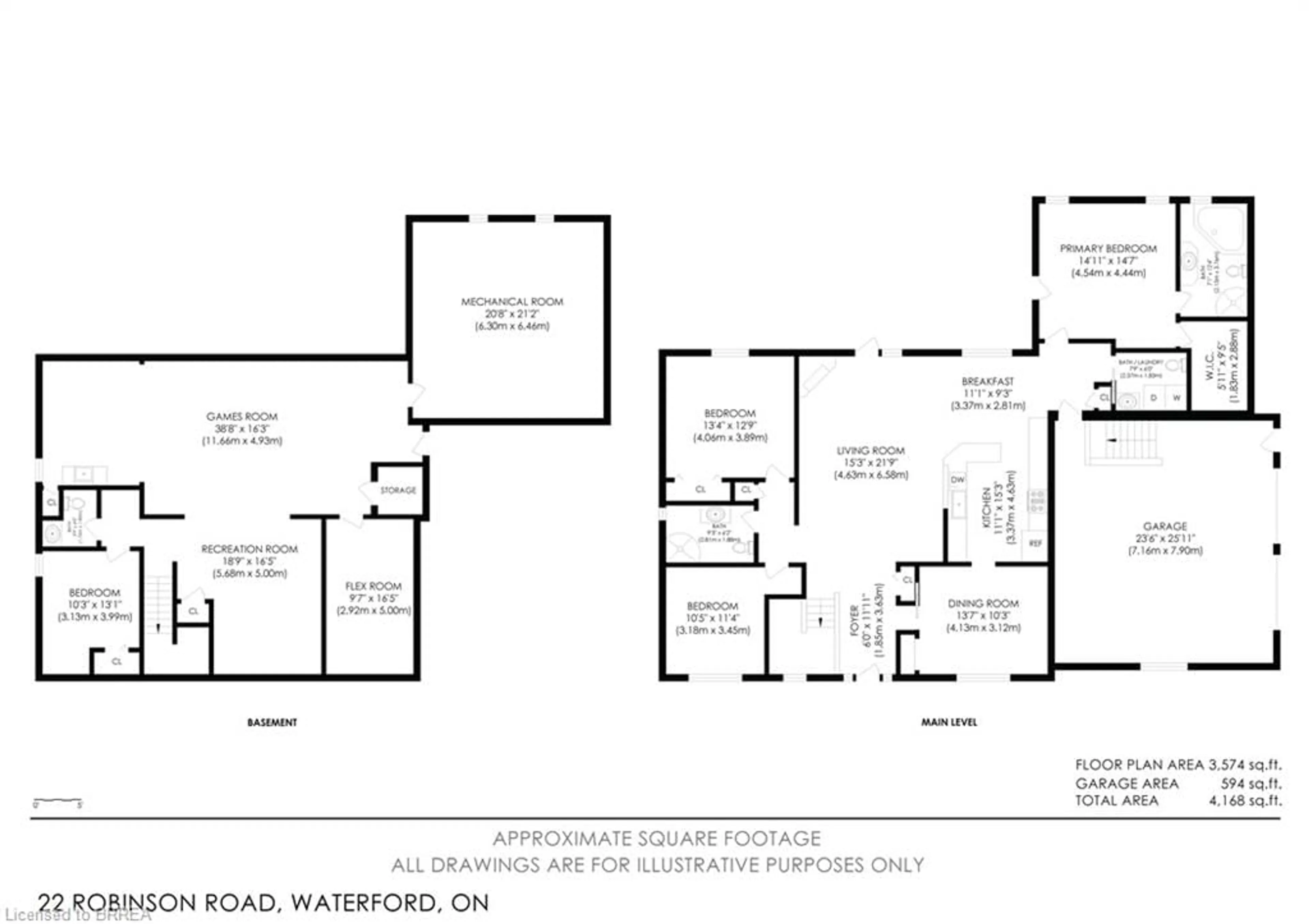 Floor plan for 22 Robinson Rd, Waterford Ontario N0E 1Y0