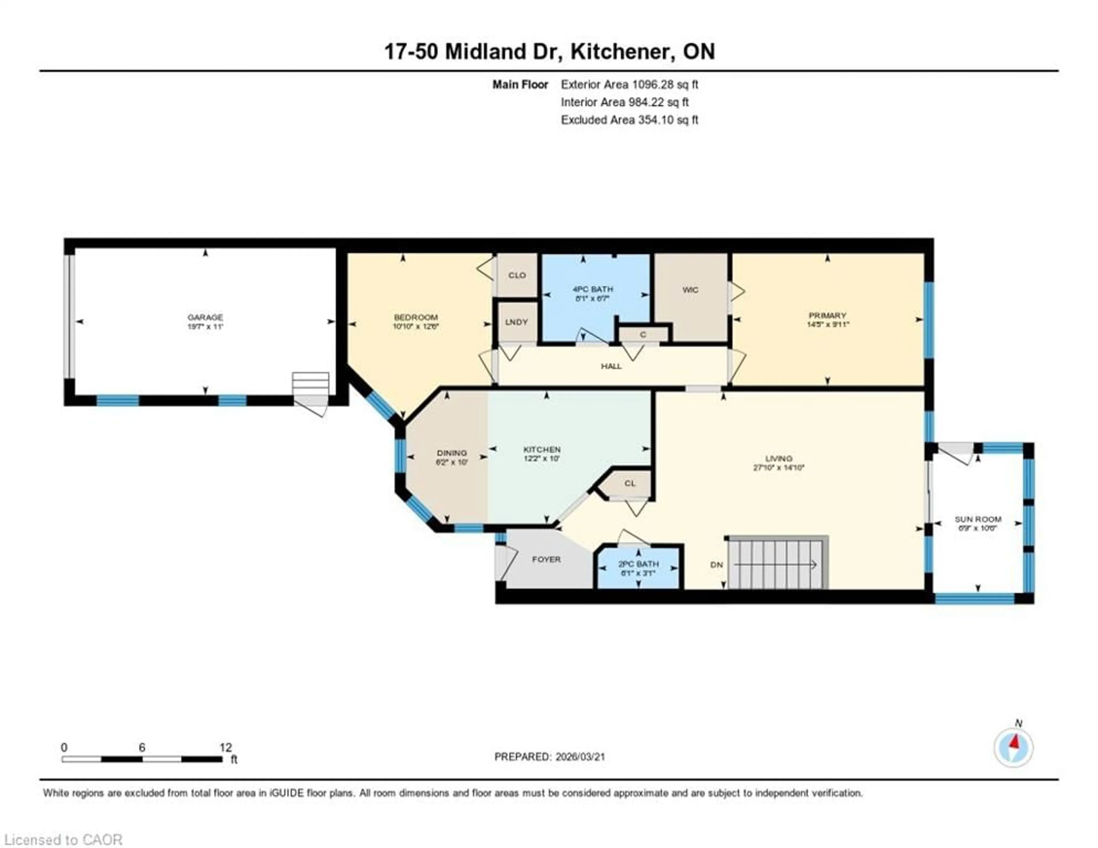 Floor plan for 50 Midland Dr #17, Kitchener Ontario N2A 2A7