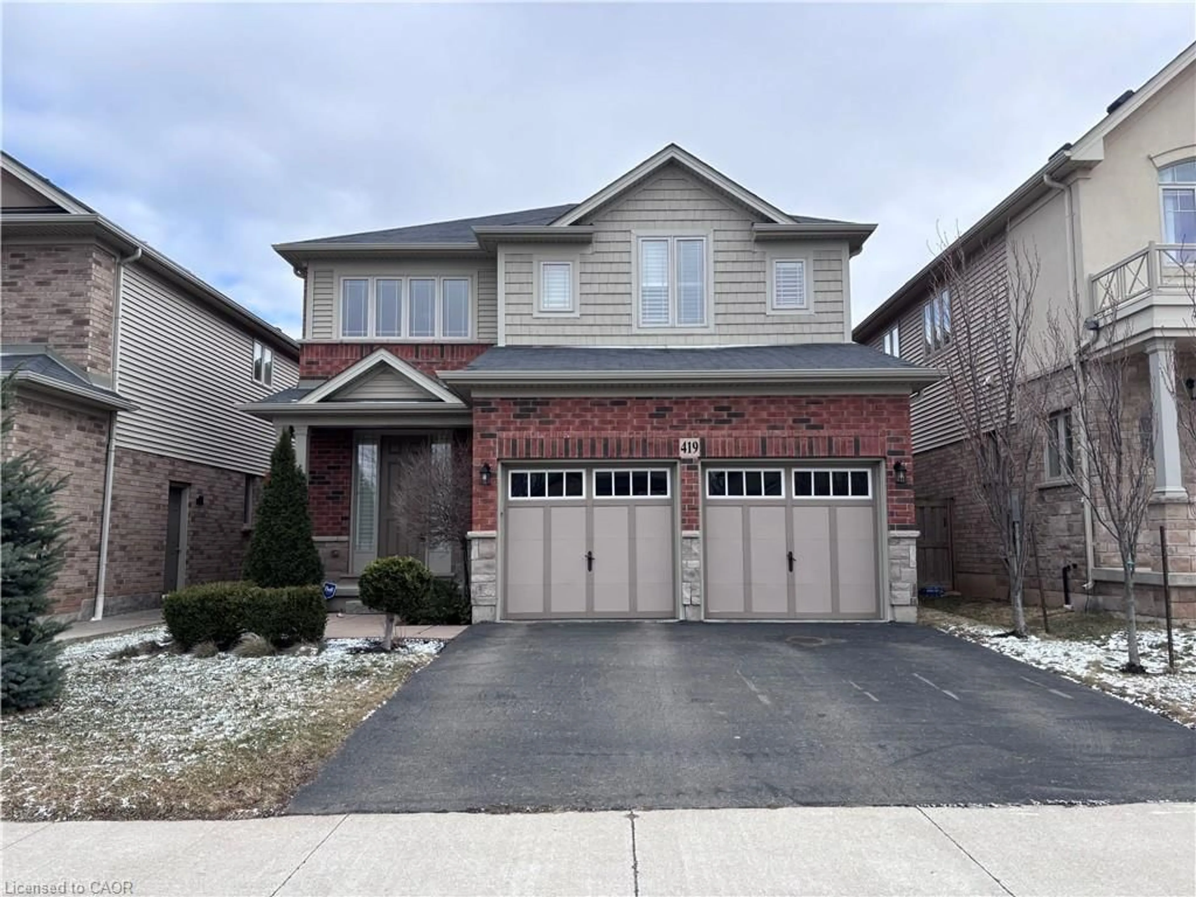 Home with brick exterior material, street for 419 Macintosh Dr, Stoney Creek Ontario L8E 0H9